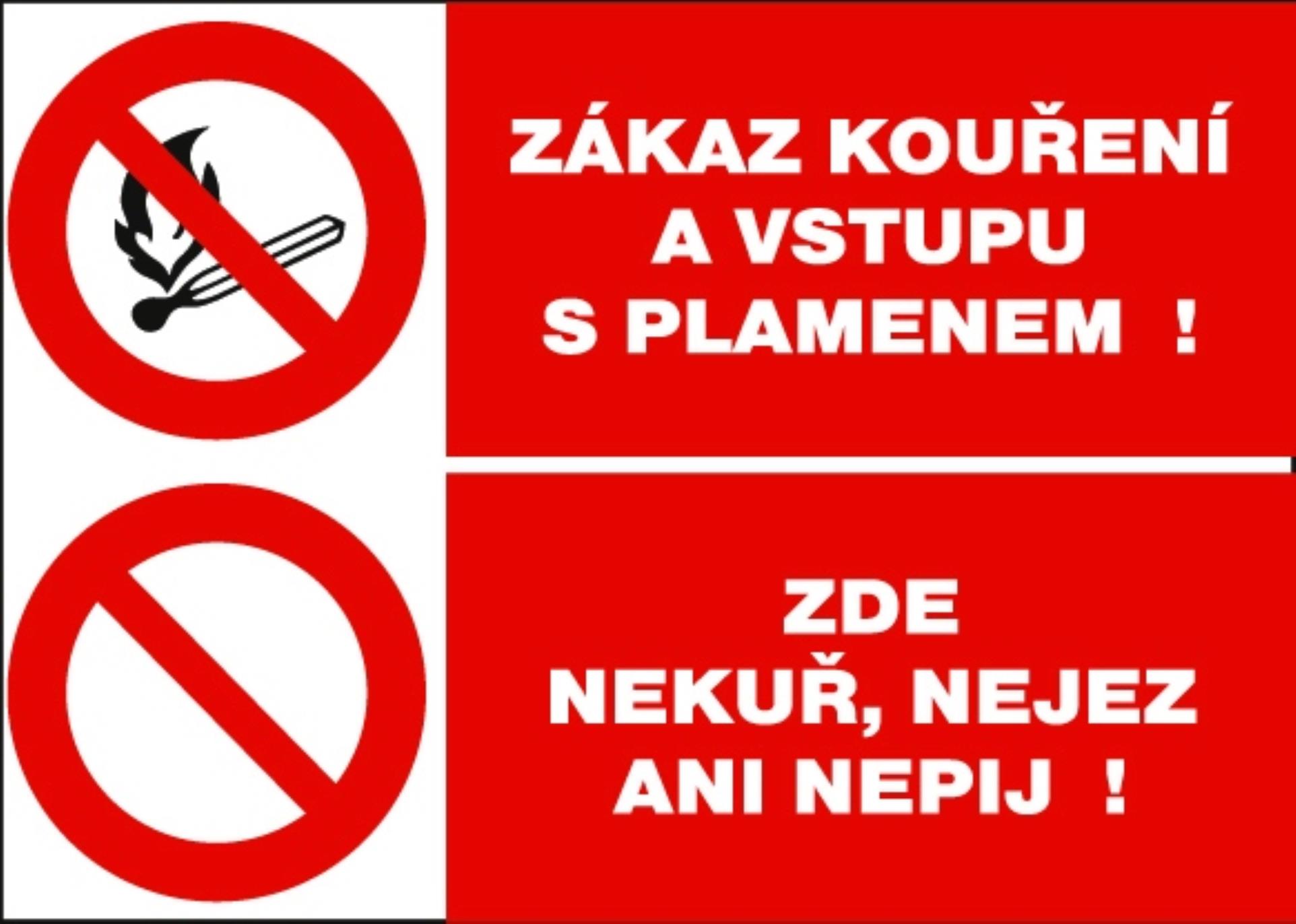Levně Tabulka - Zákaz vstupu s plamenem!