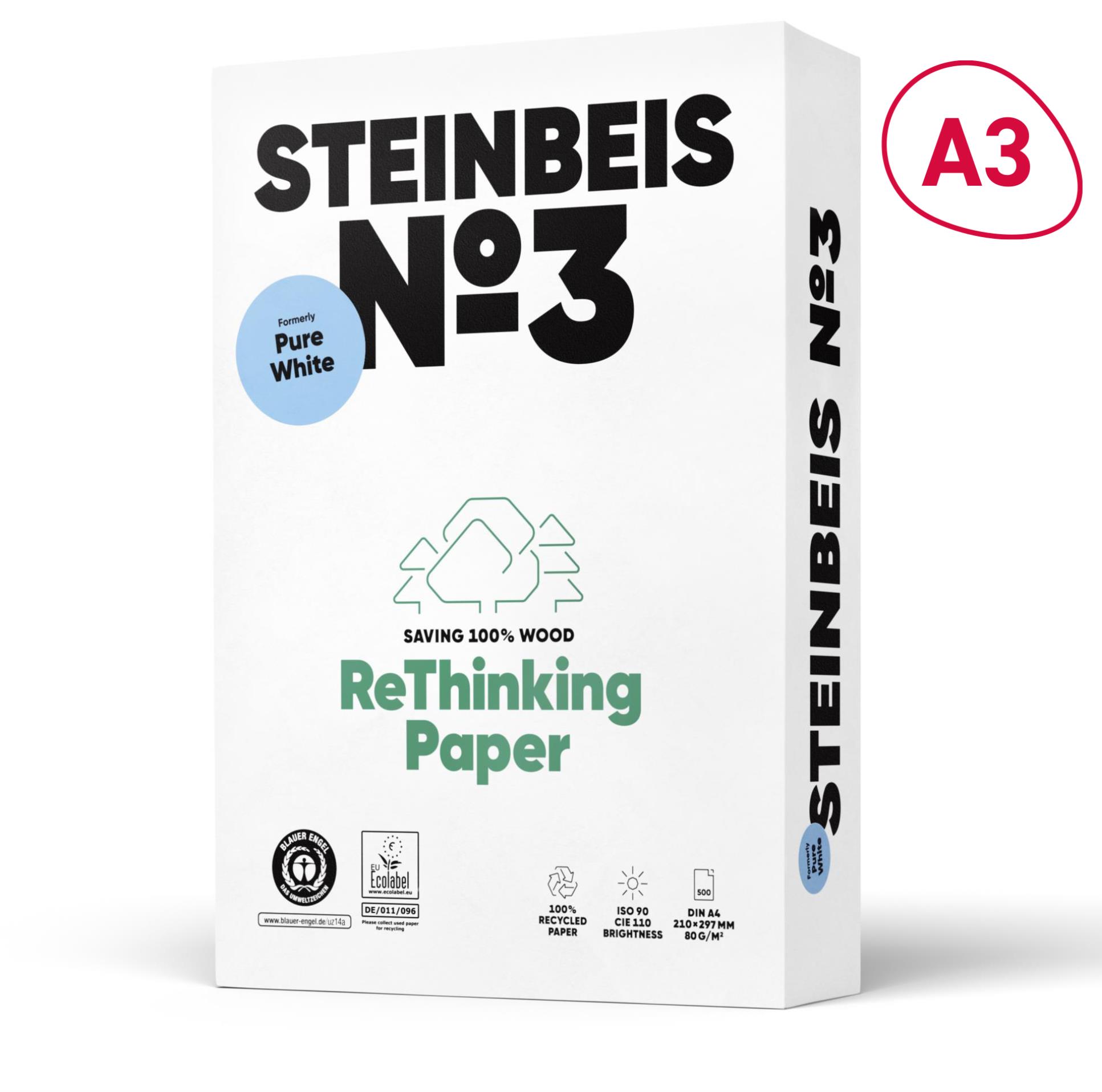 Recyklovaný papír Steinbeis Pure White A3 - 80 g/m2, 500 listů