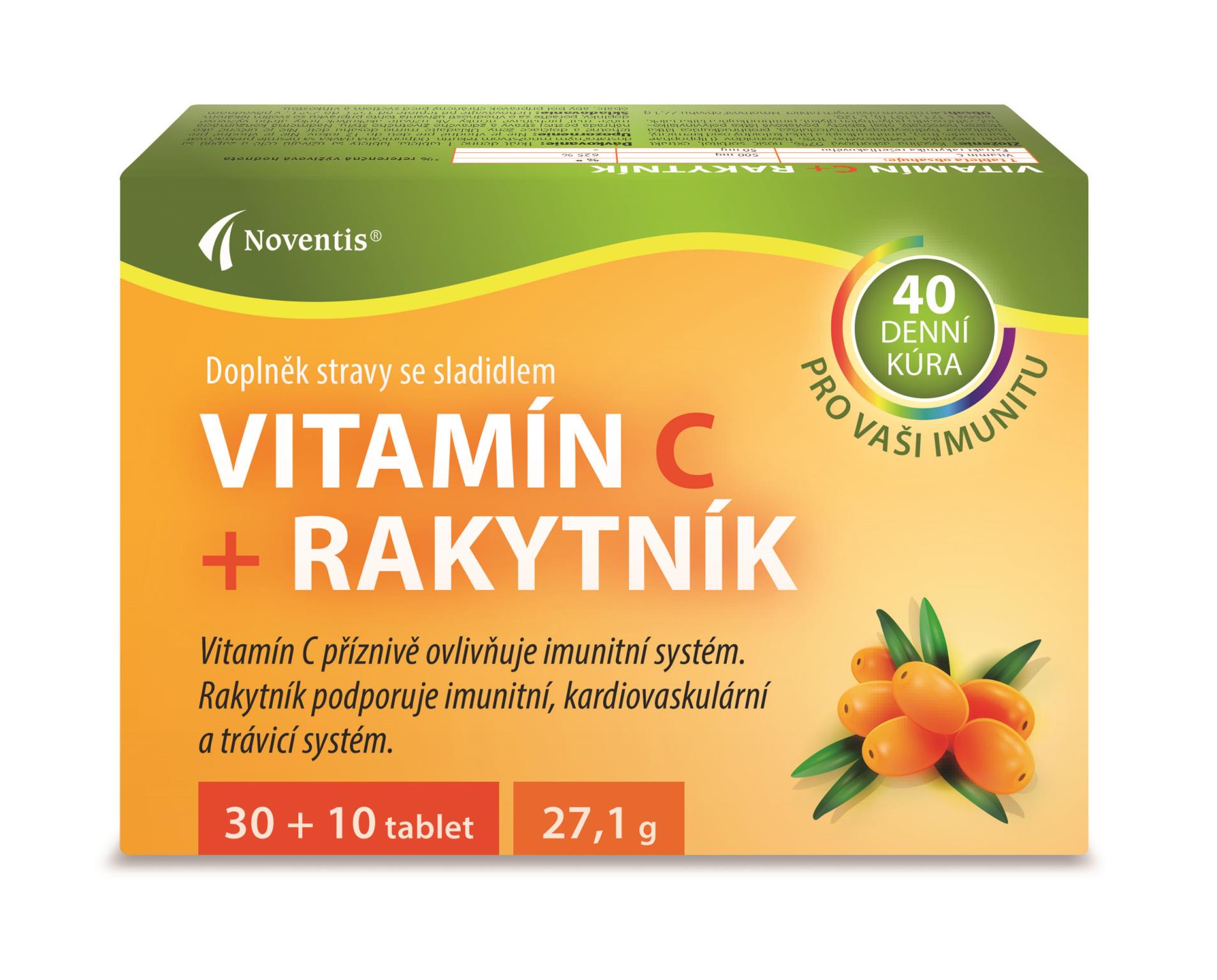 Vitamin C + rakytník - 40 tablet