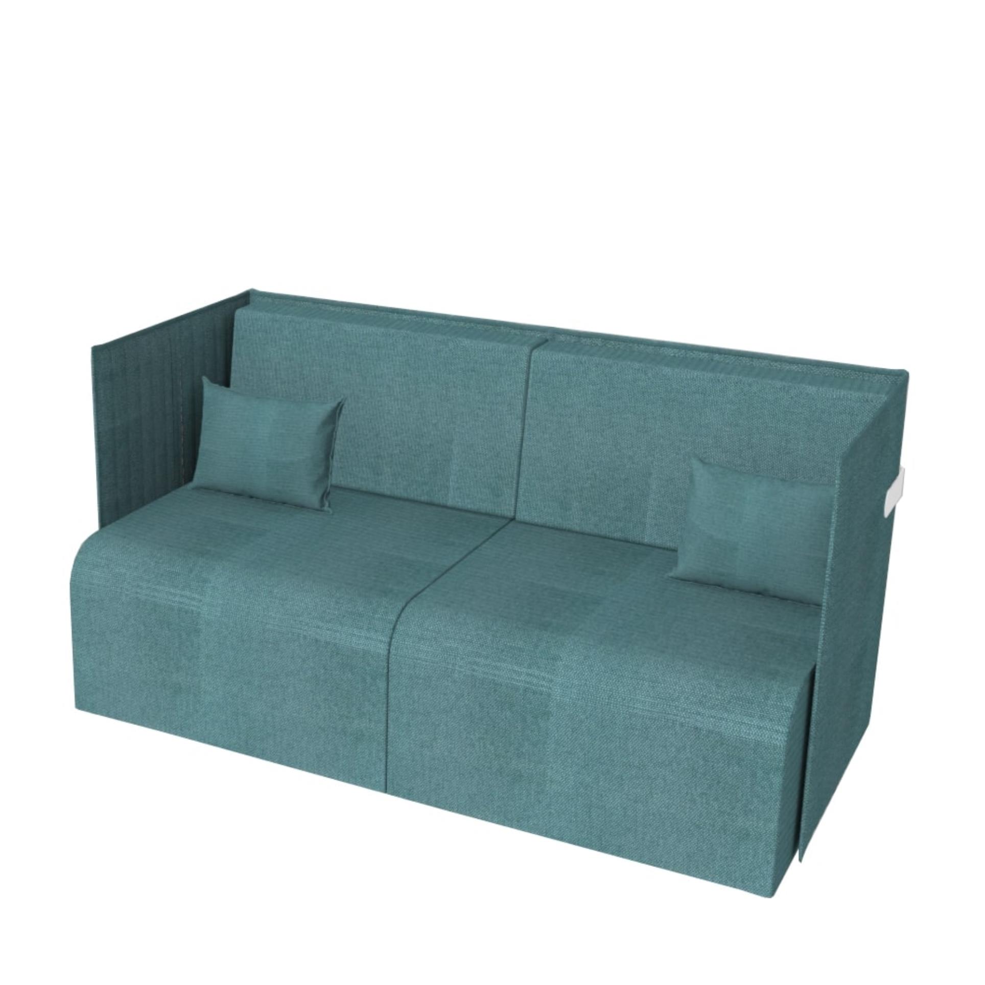 locodesign Sofa Meeting Oasis s nízkým paravanem - dvoumístná, tyrkysová