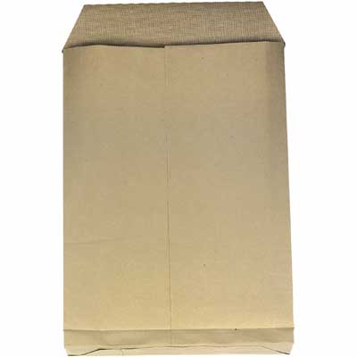Obchodní tašky s křížovým dnem a textilní výztuží - B4, hnědé, 100 ks