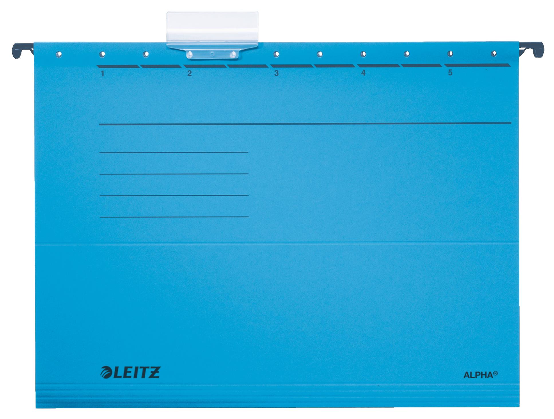 Desky závěsné papírové LEITZ Alpha modré, 25 ks