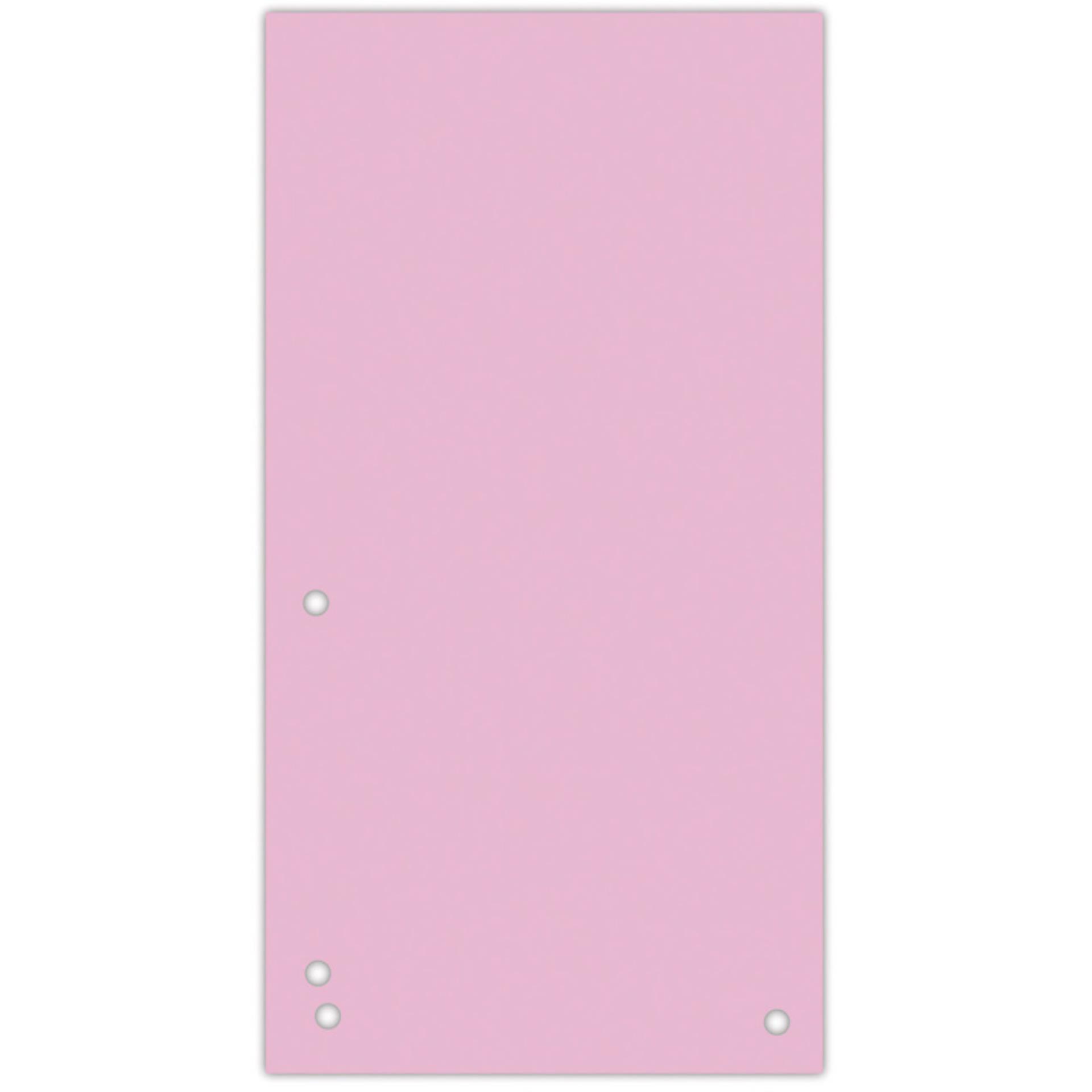 Papírové rozlišovače Donau - 1/3 A4, 235x105 mm, 100 ks, světle růžové