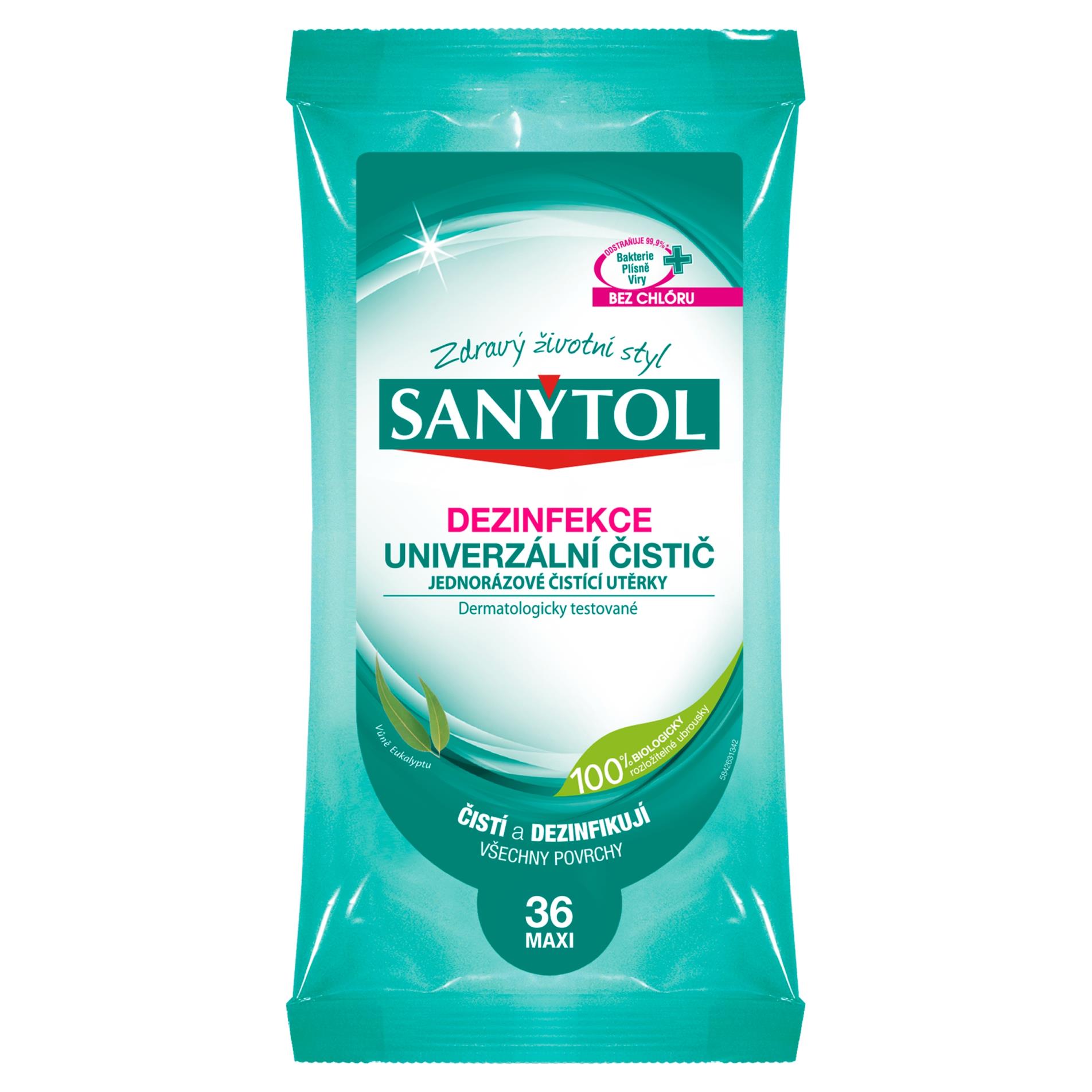 Levně Univerzální dezinfekční utěrky Sanytol - 36 ks