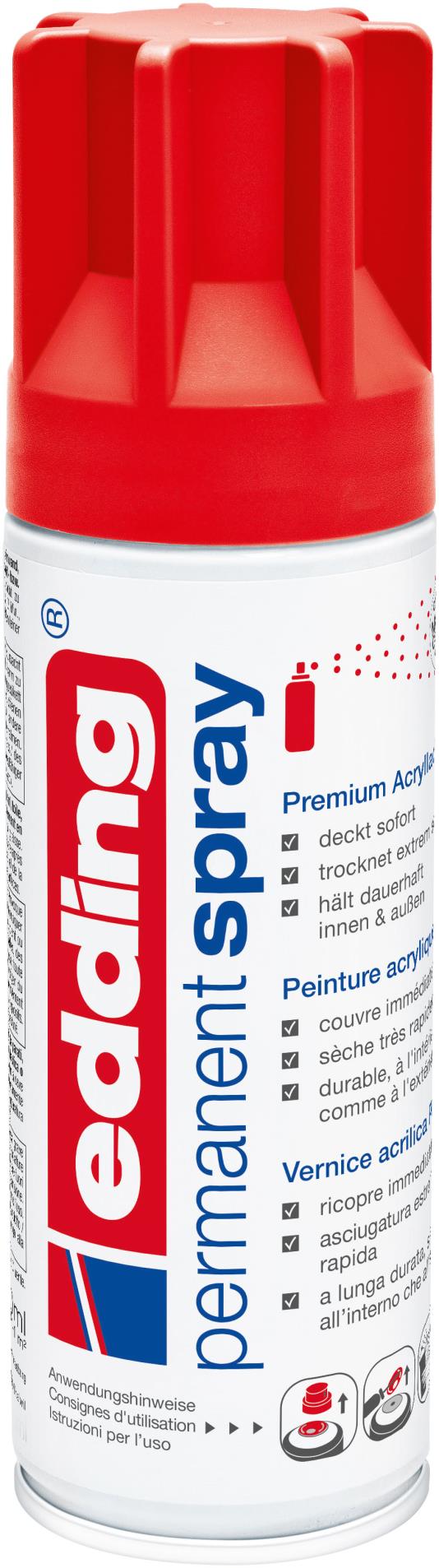 Akrylový sprej edding 5200 - dopravní červená matná 902, objem 200,00 ml