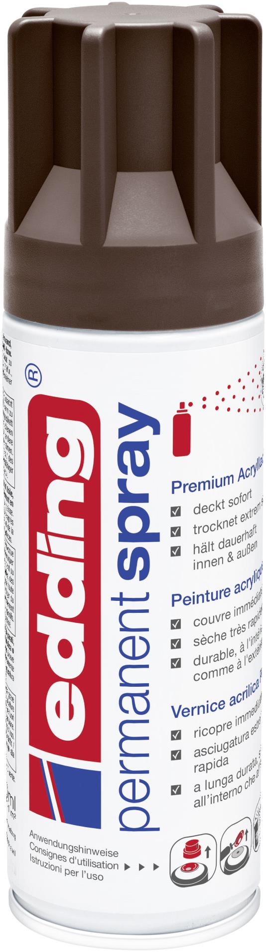 Akrylový sprej edding 5200 - čokoládově hnědá matná 907, objem 200,00 ml