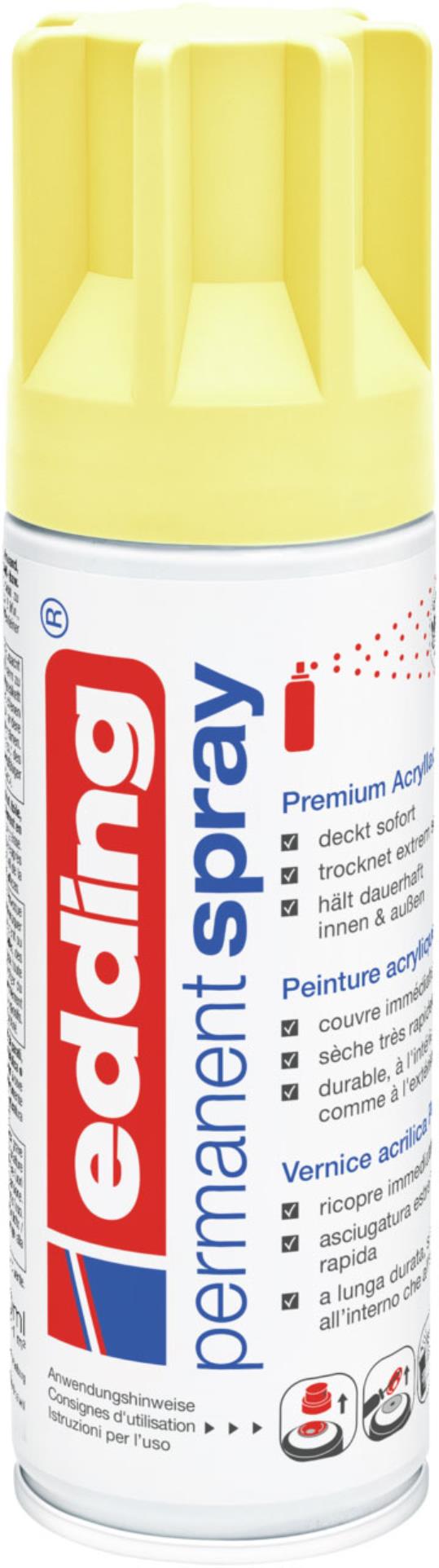 Akrylový sprej edding 5200 - pastelově žlutá matná 915, objem 200,00 ml