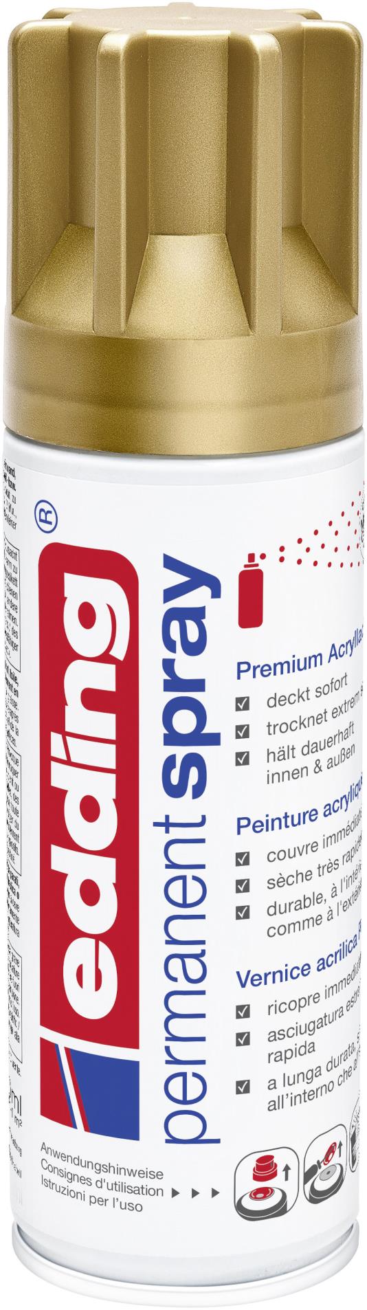 Akrylový sprej edding 5200 - sytá zlatá matná 924, objem 200,00 ml