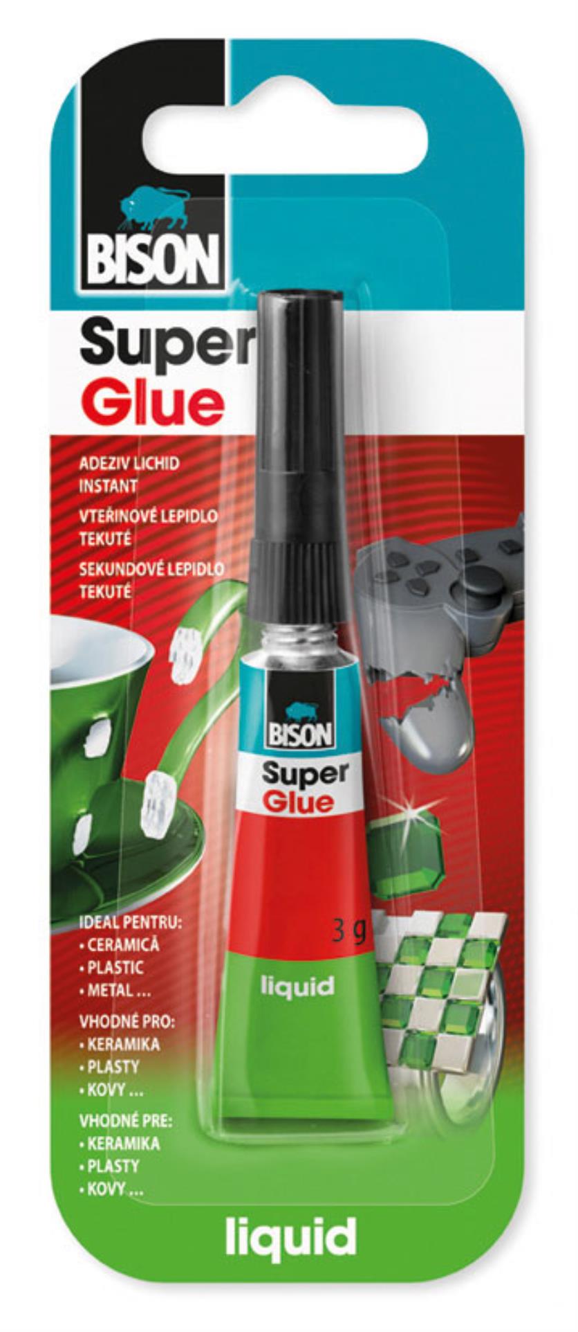 Vteřinové lepidlo BISON Super Glue Liquid - 3g
