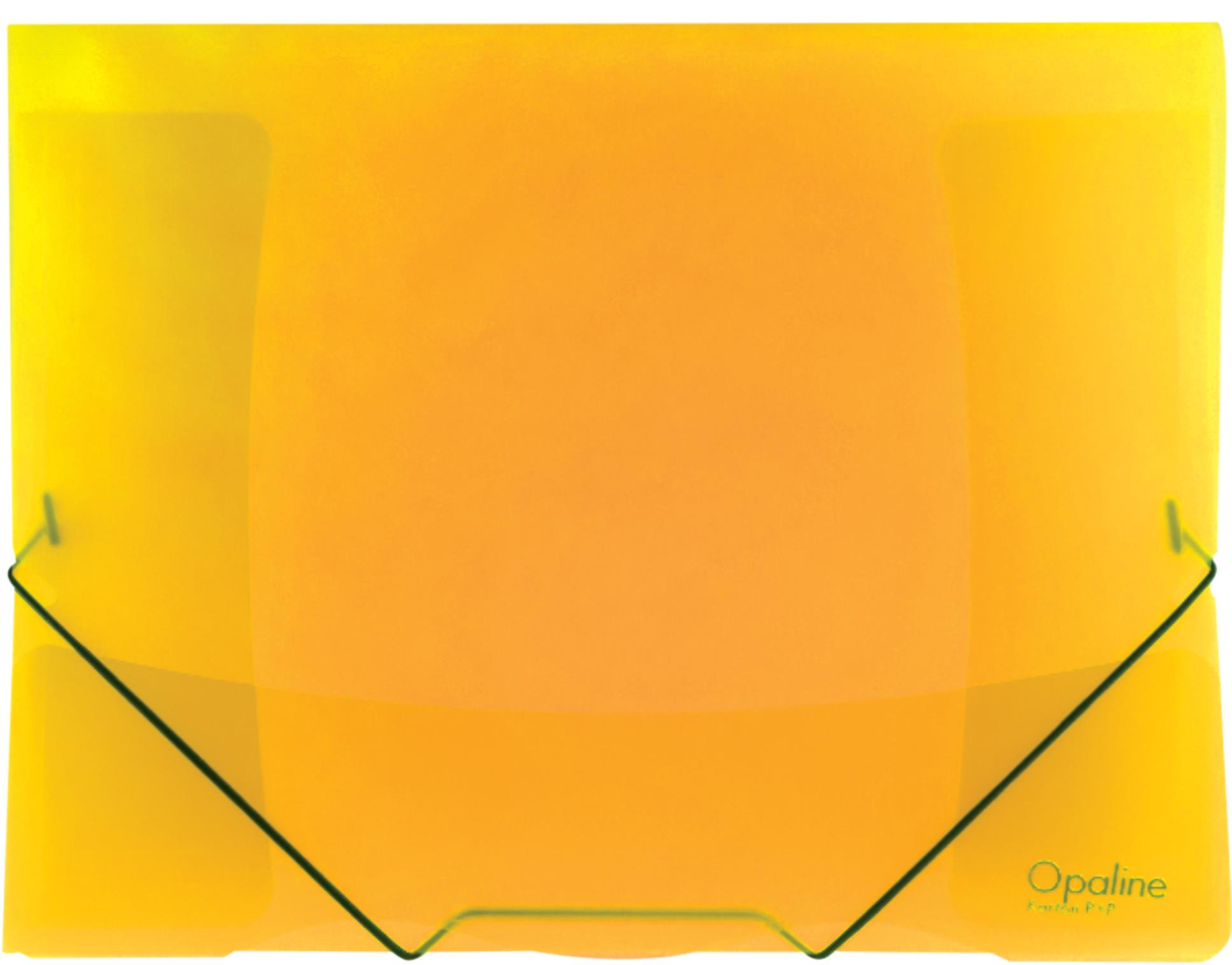 Karton P+P Desky s chlopněmi a gumičkou Opaline - A4, plastové, žluté, 1 ks