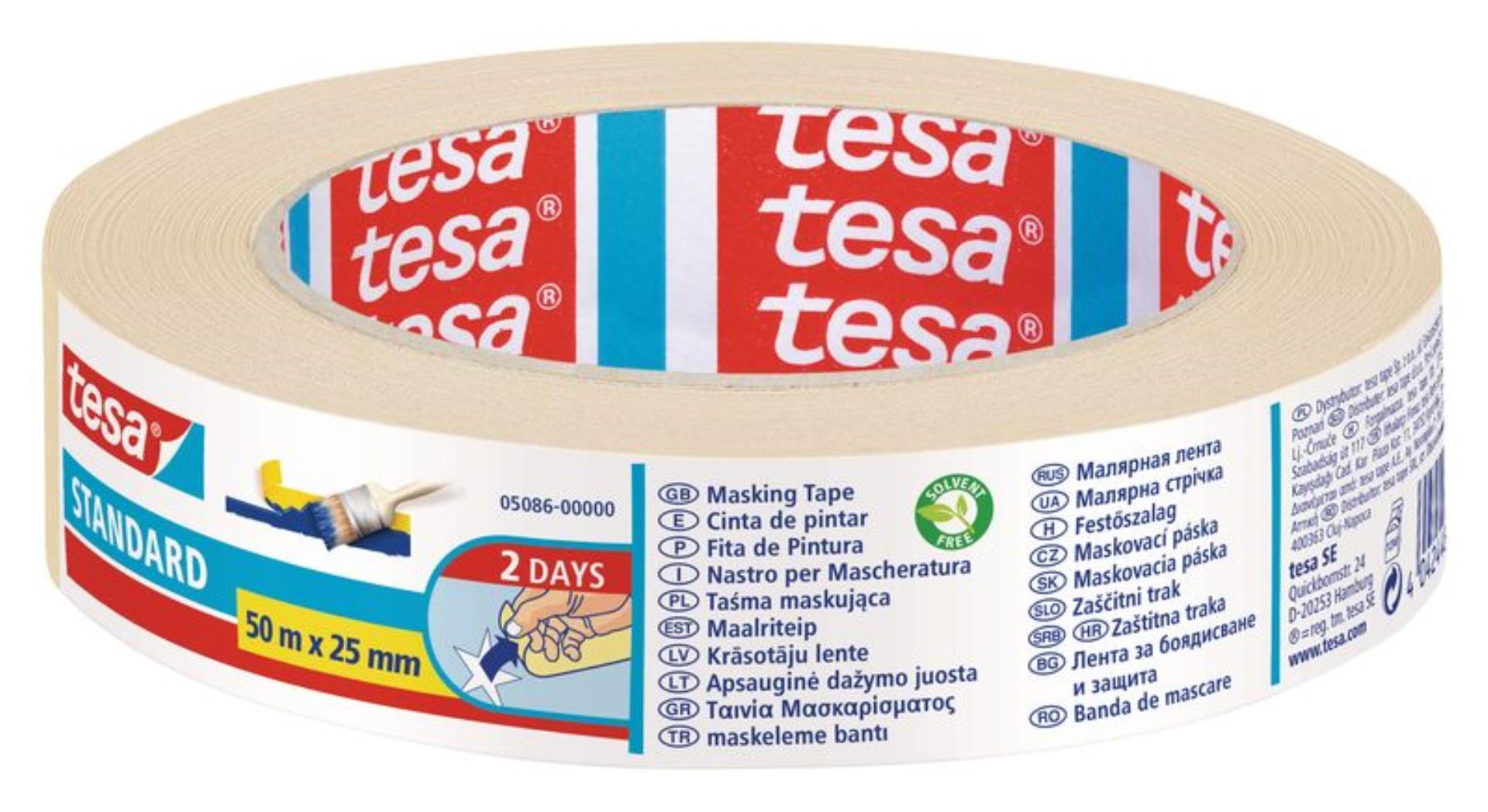 Krepová maskovací páska Tesa - 25 mm x 50 m, lehce odstranitelná