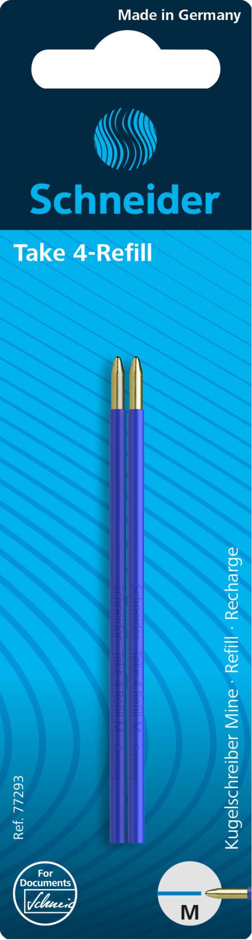 Náhradní náplně Schneider Take4-Refill- blistr 2x modrá