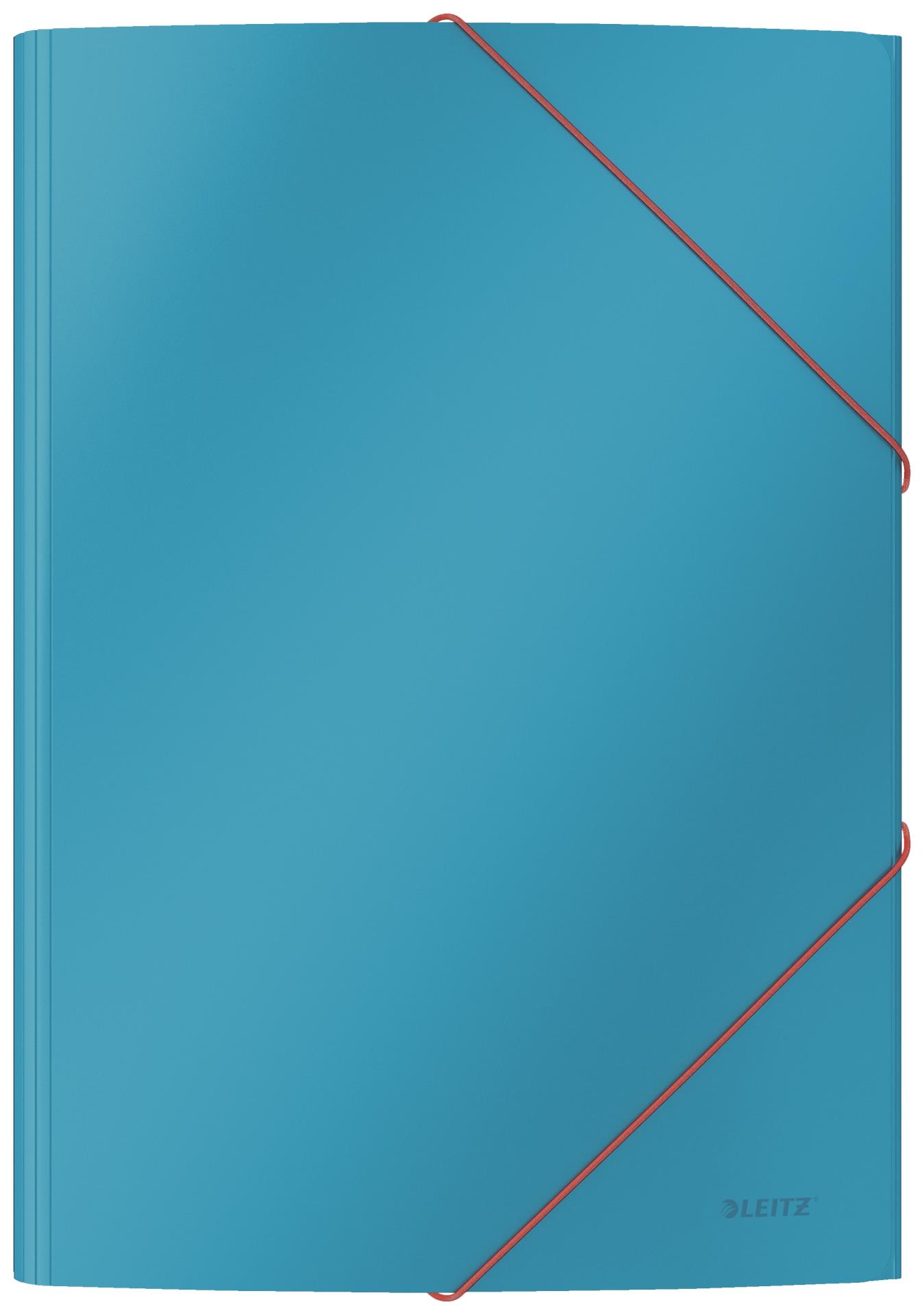 Desky s chlopněmi a gumičkou Leitz Cosy - A4, kartonové, modré, 1 ks
