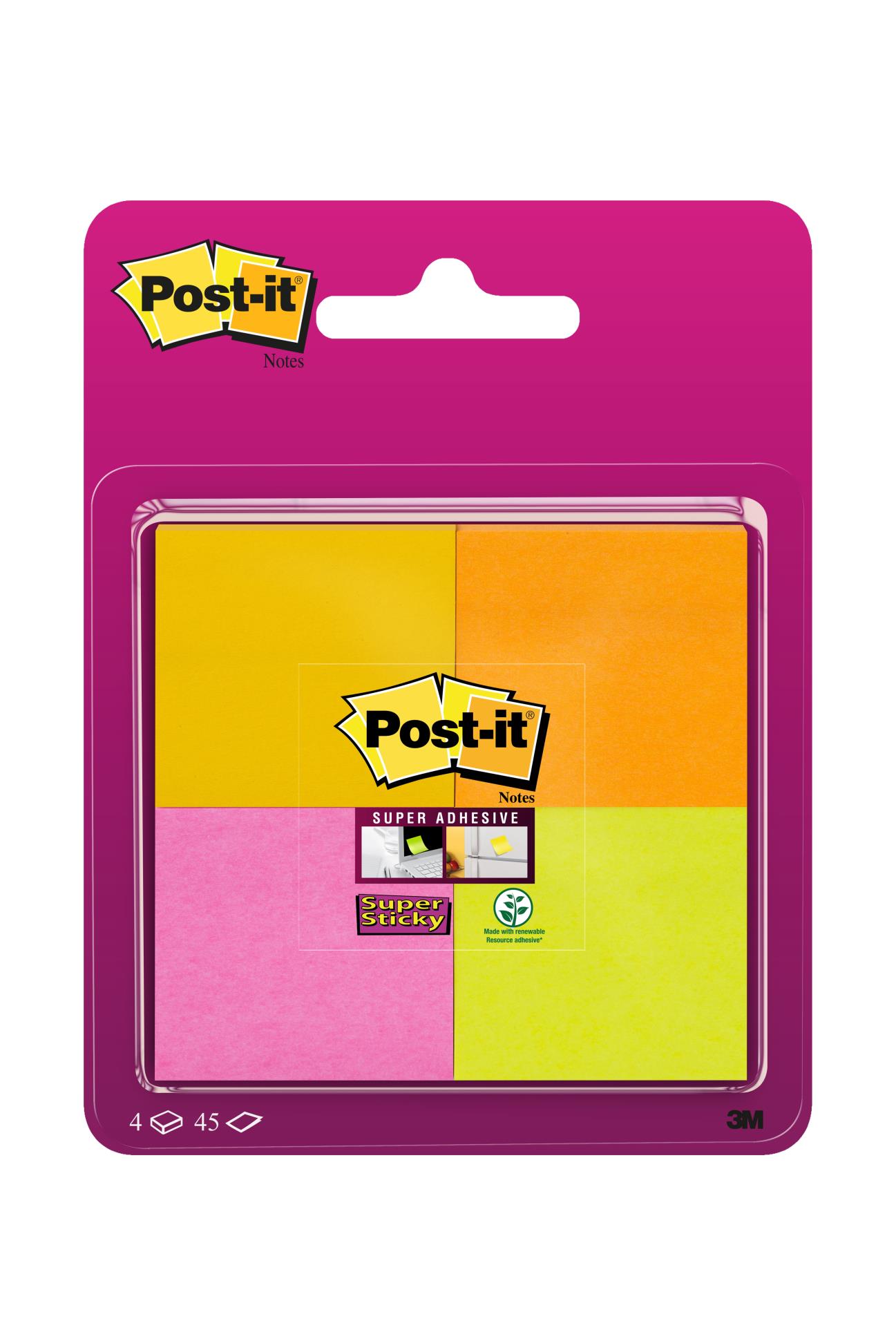 Bločky Post-it Super Sticky - 47,6 x 47,6 mm, žluté, 6 ks