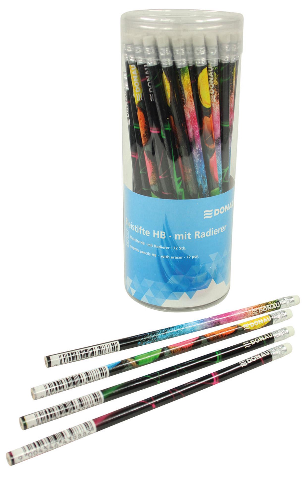 Grafitová tužka s pryží Donau Color Splash