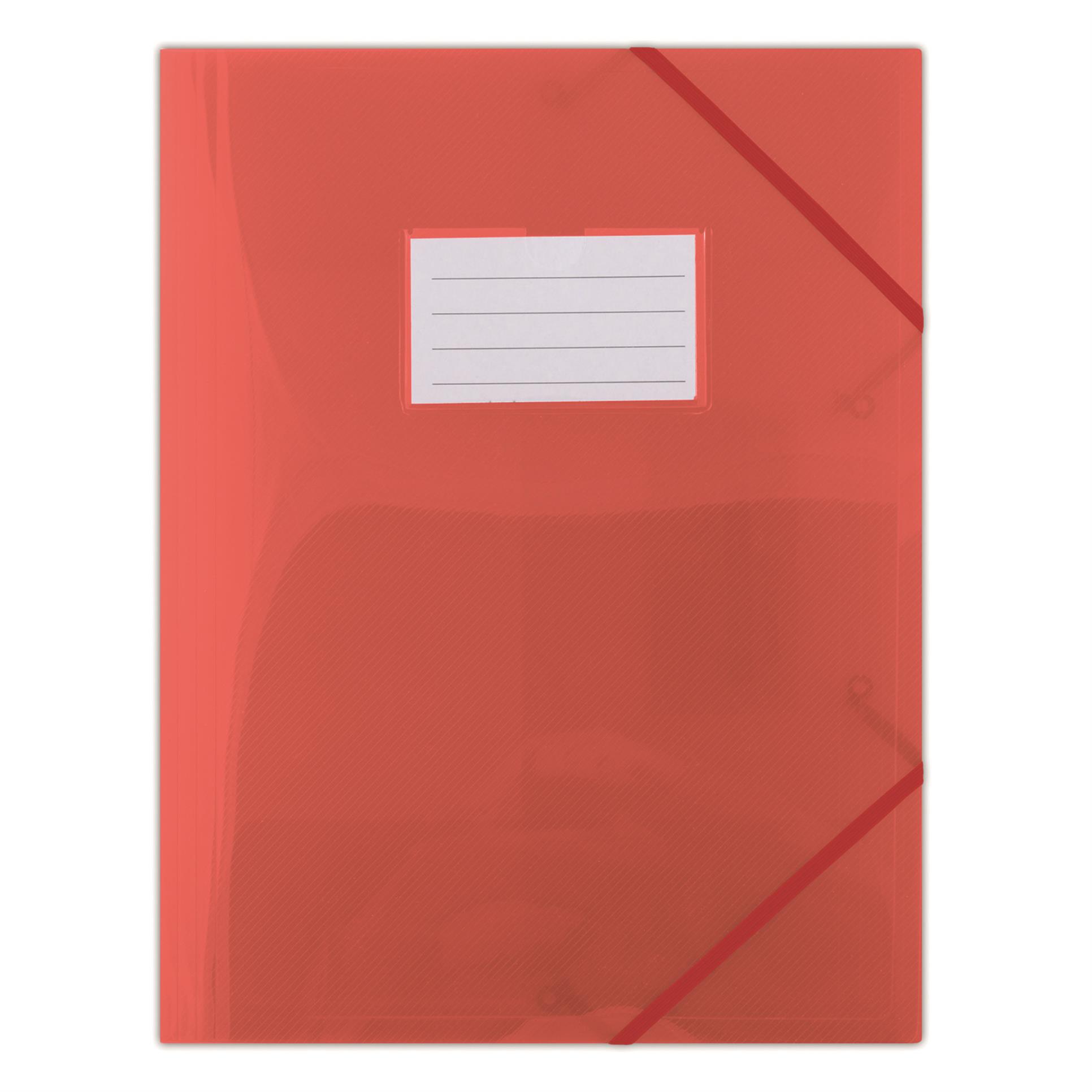 Desky s chlopněmi a gumičkou Donau - A4, plast, červené, 1 ks