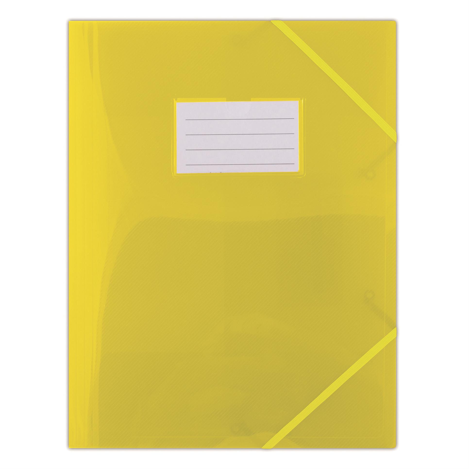 Desky s chlopněmi a gumičkou Donau - A4, plastové, žluté, 1 ks