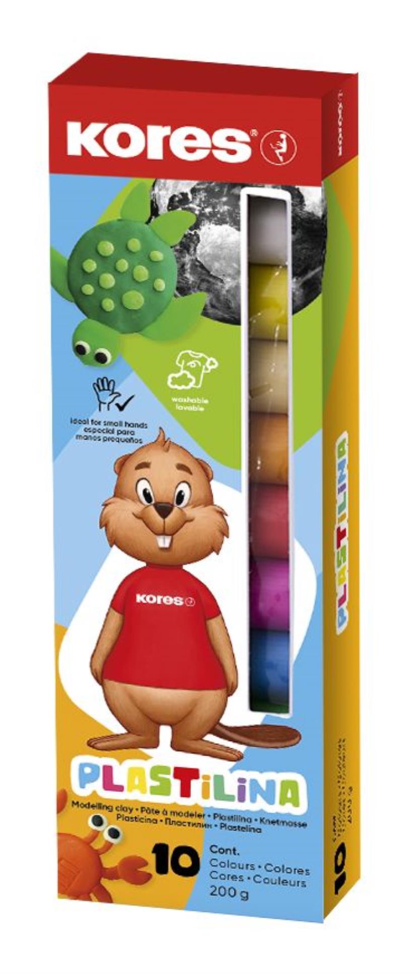 Modelovací hmota Kores - 10 barev, 200 g