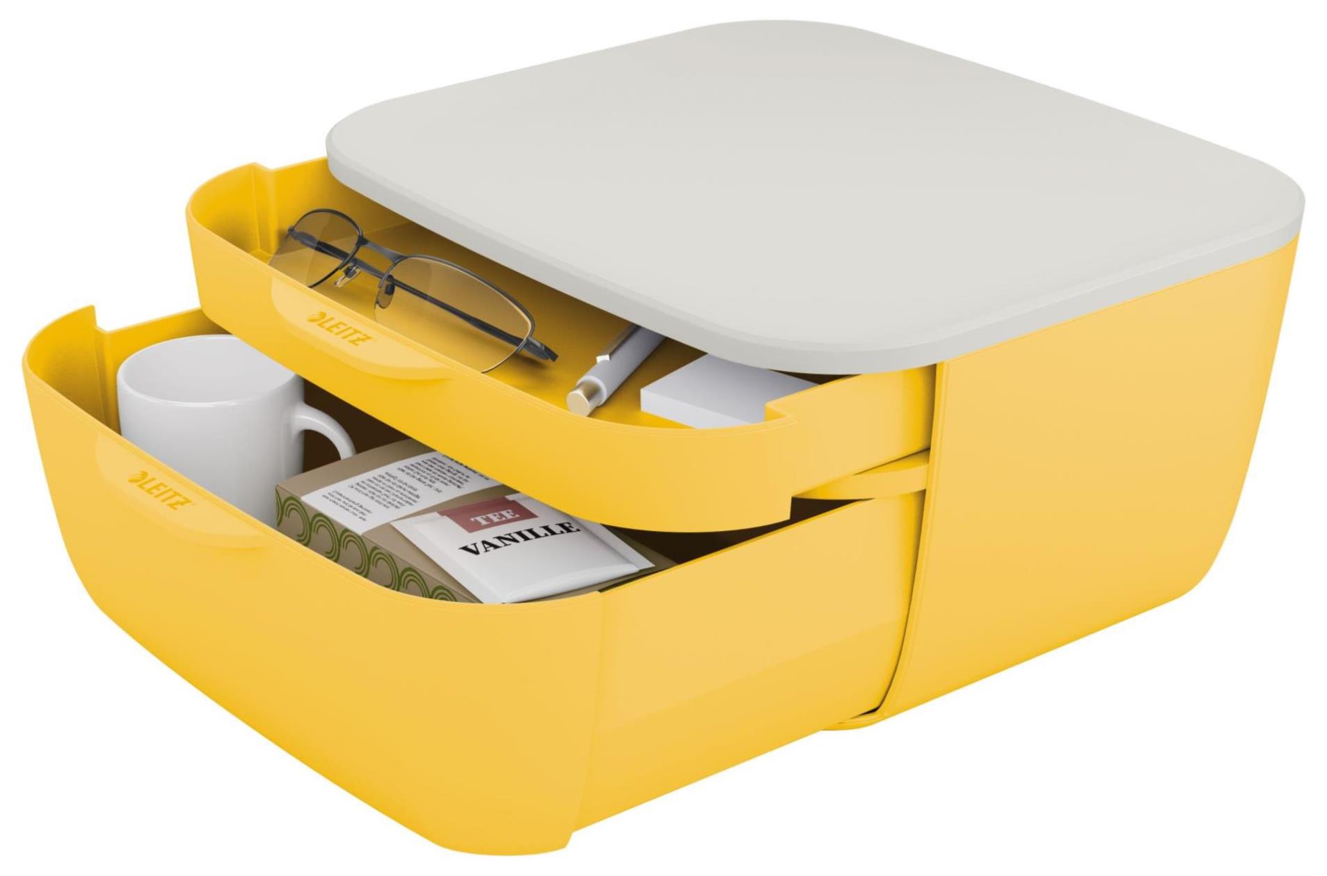 Zásuvkový box Leitz Cosy - dvouzásuvkový, teple žlutá