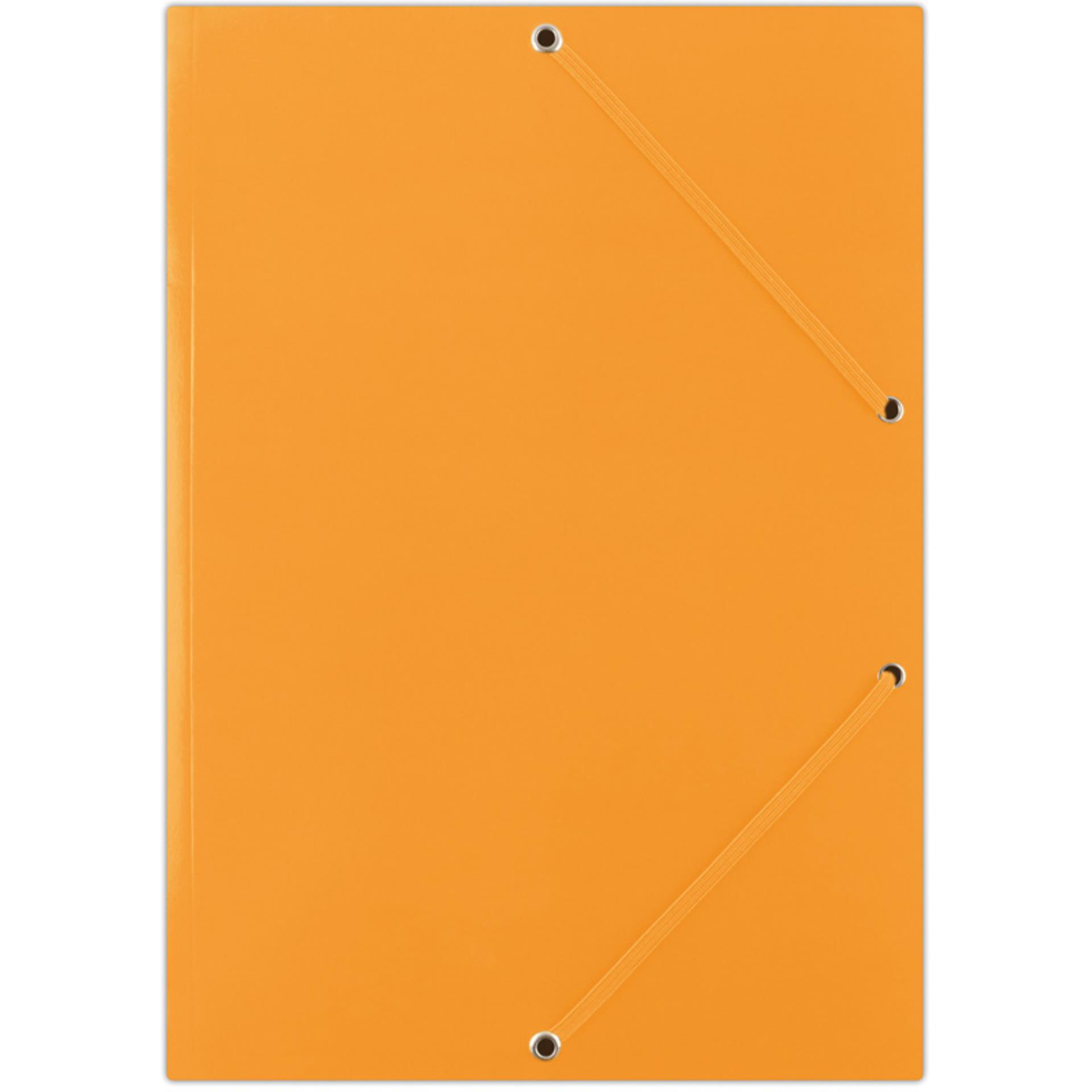 Kartonové desky s chlopněmi a gumičkou Donau - A4, oranžové