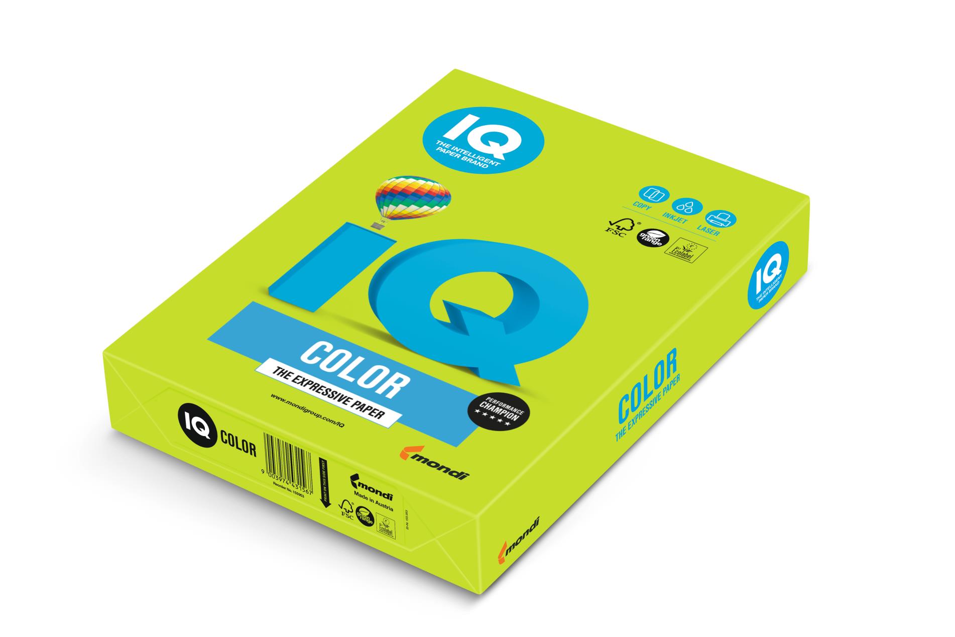 Barevný papír IQ A4 - olivově zelený LG46, 80g/m2, 500 listů