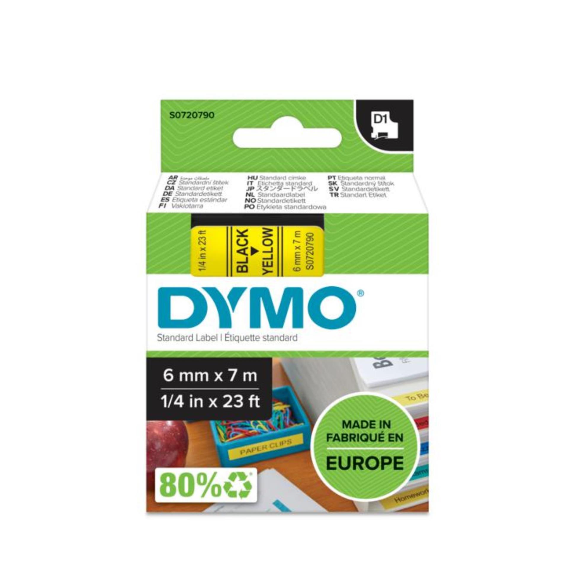 Levně Páska Dymo D1 šířka 6 mm/návin 7m, černá / žlutá
