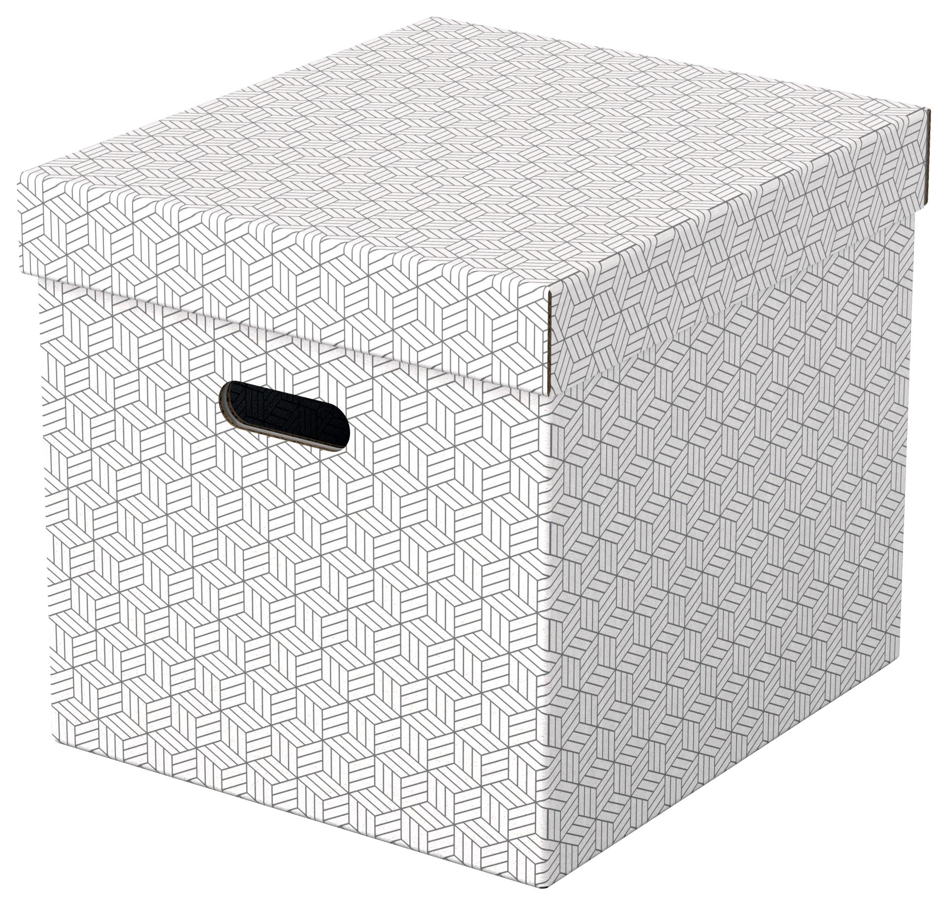 Úložné krabice Esselte Home - krychlové, bílé, 3 ks