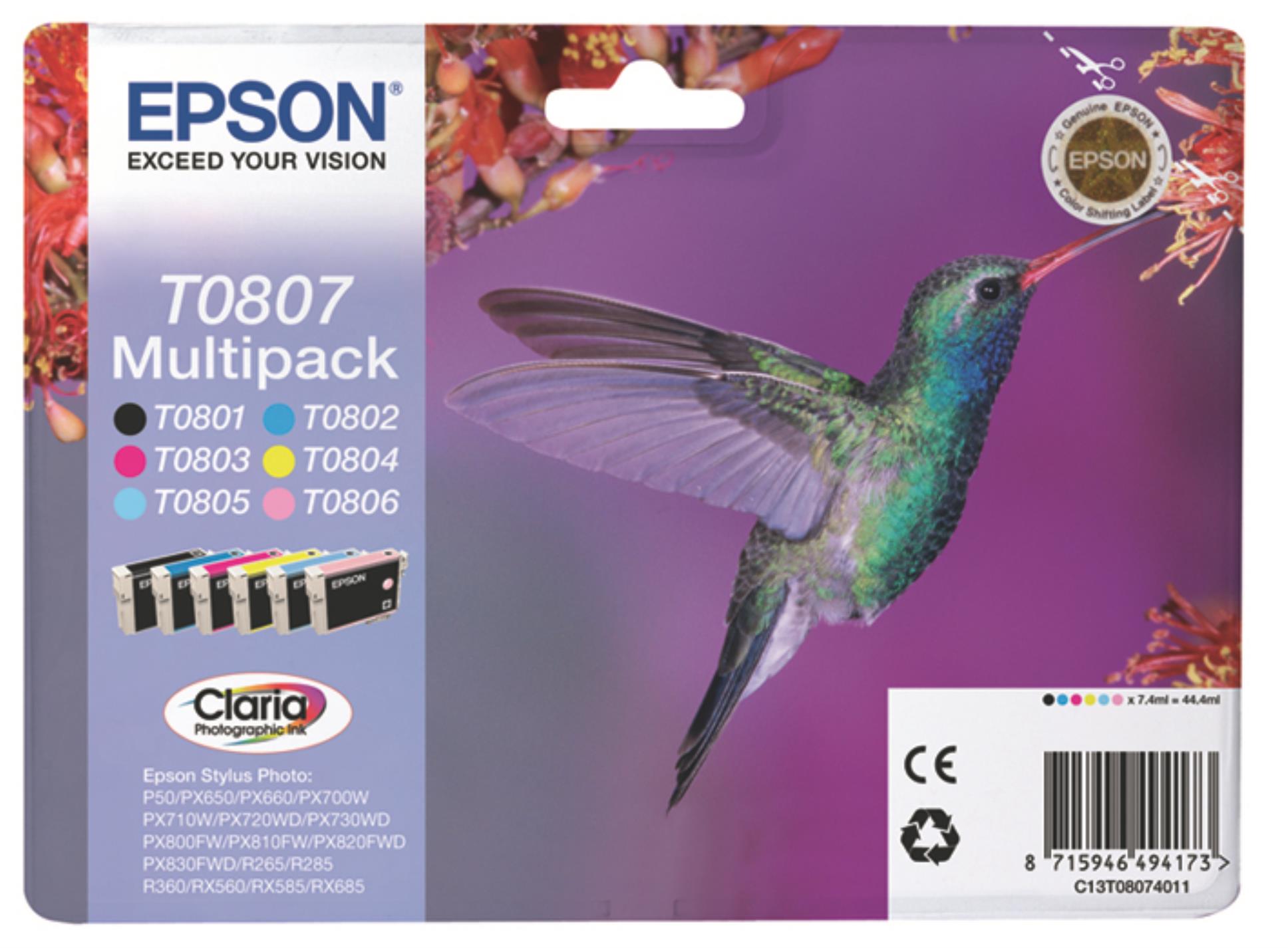 Cartridge Epson T0807 - sada šesti barev