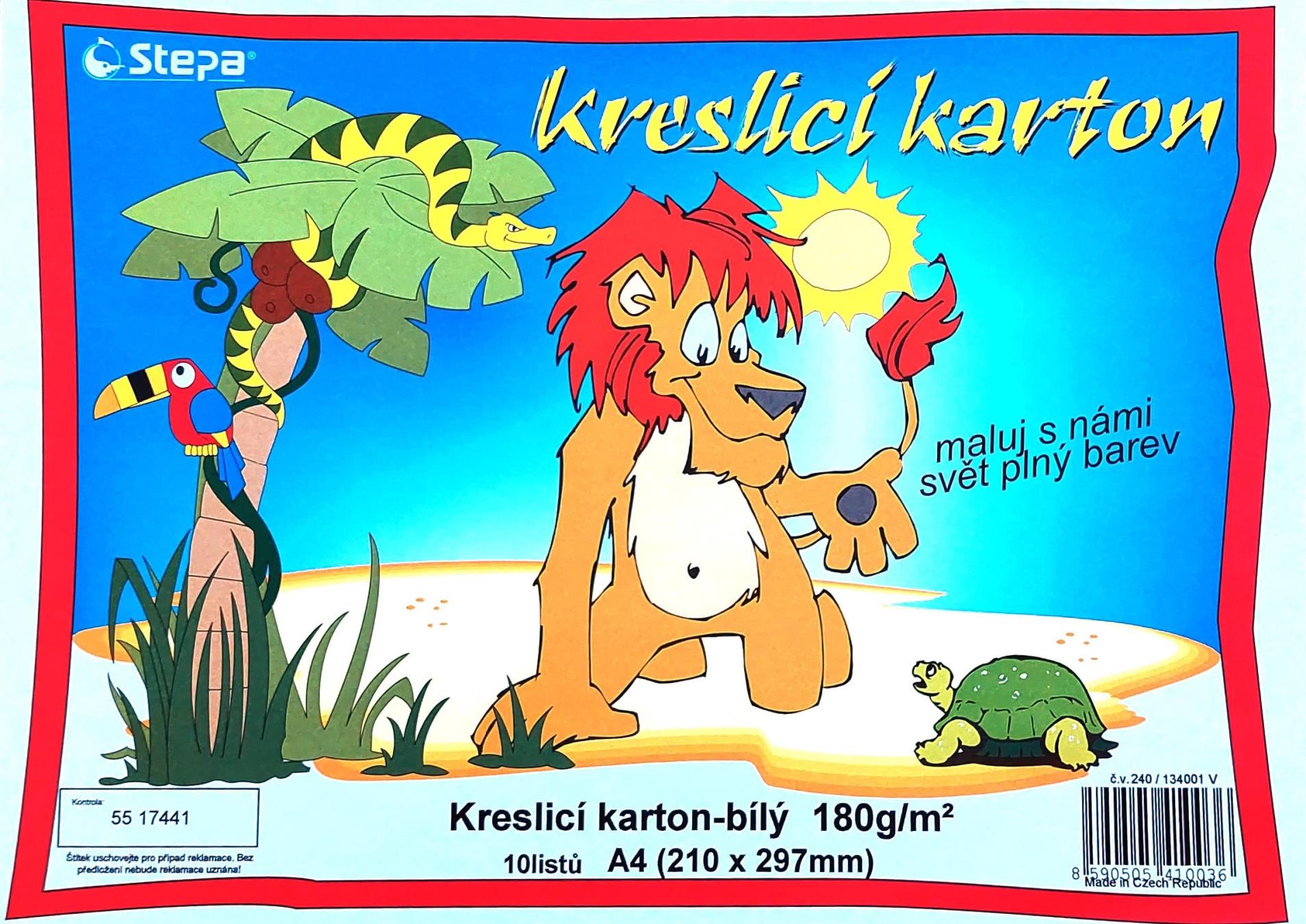Kreslicí karton A4 - bílý, 180g/m2, 10 listů