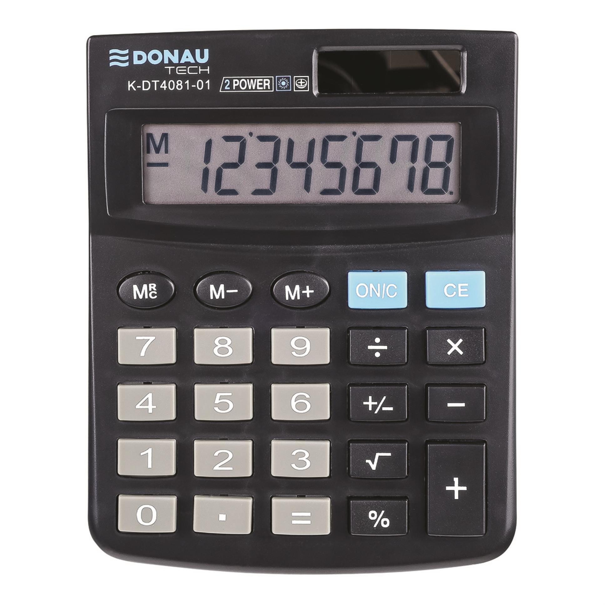 Stolní kalkulačka DONAU TECH, K-DT4081 - 8-míst displej, černá
