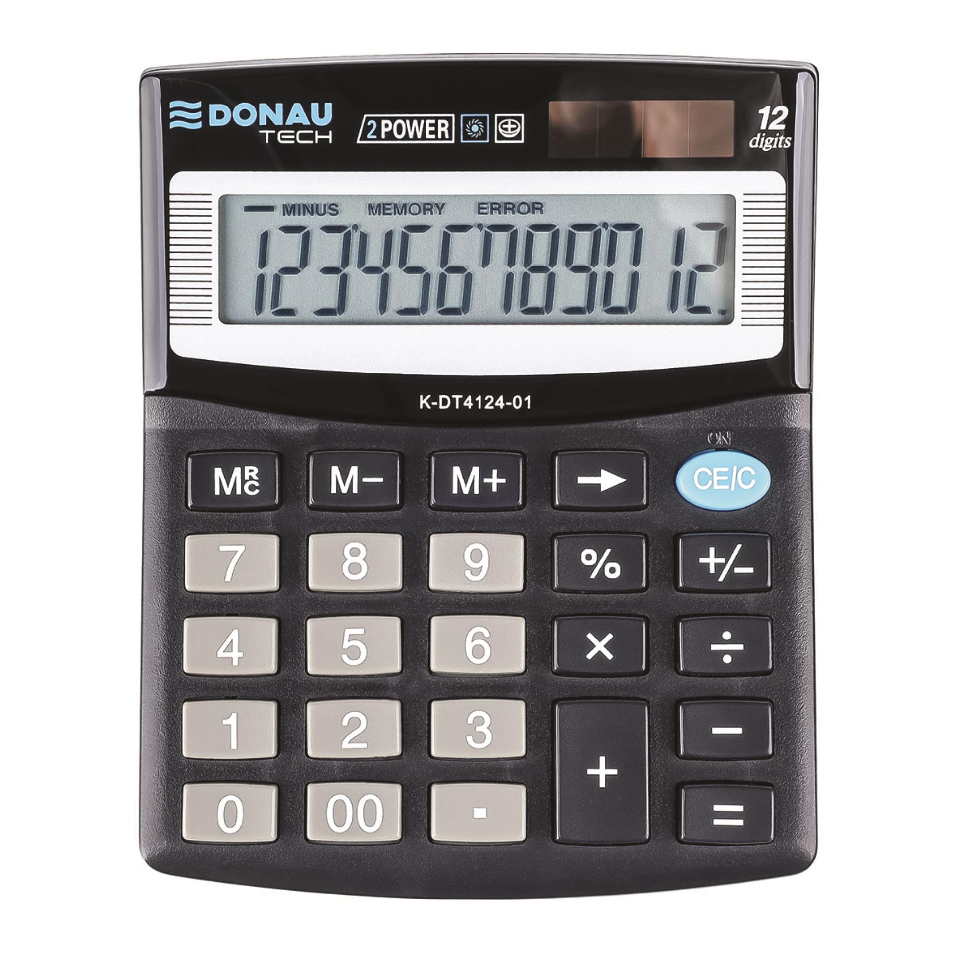 Stolní kalkulačka DONAU TECH, K-DT4124 - 12-míst displej, černá