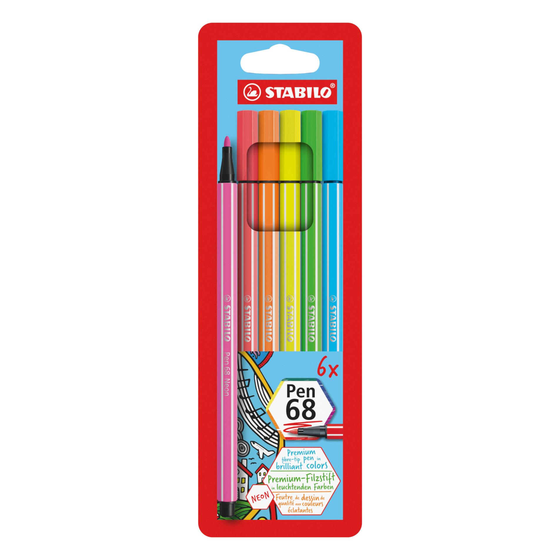 Fix STABILO Pen 68 - sada 6 neonových barev