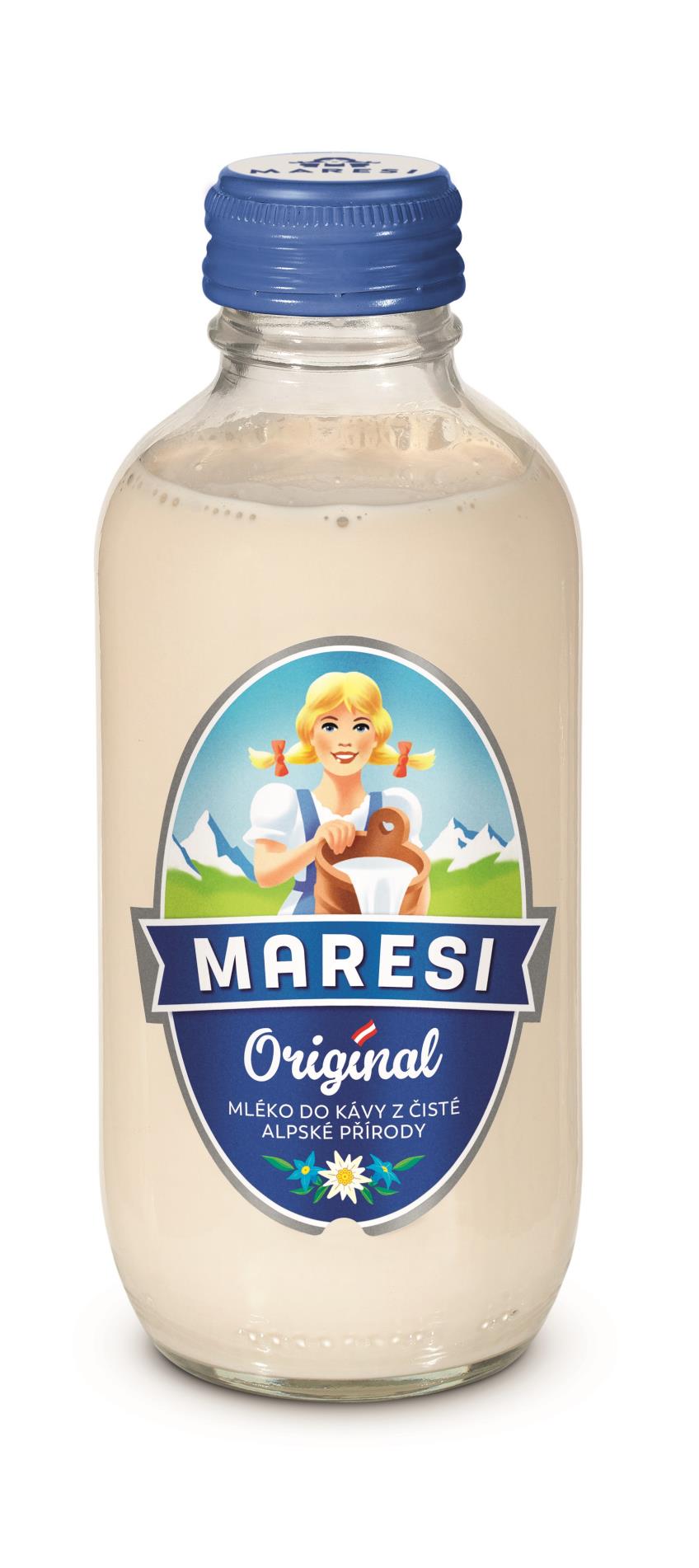 Zahuštěné mléko Maresi - neslazené, 7,5 %, sklo, 250 g
