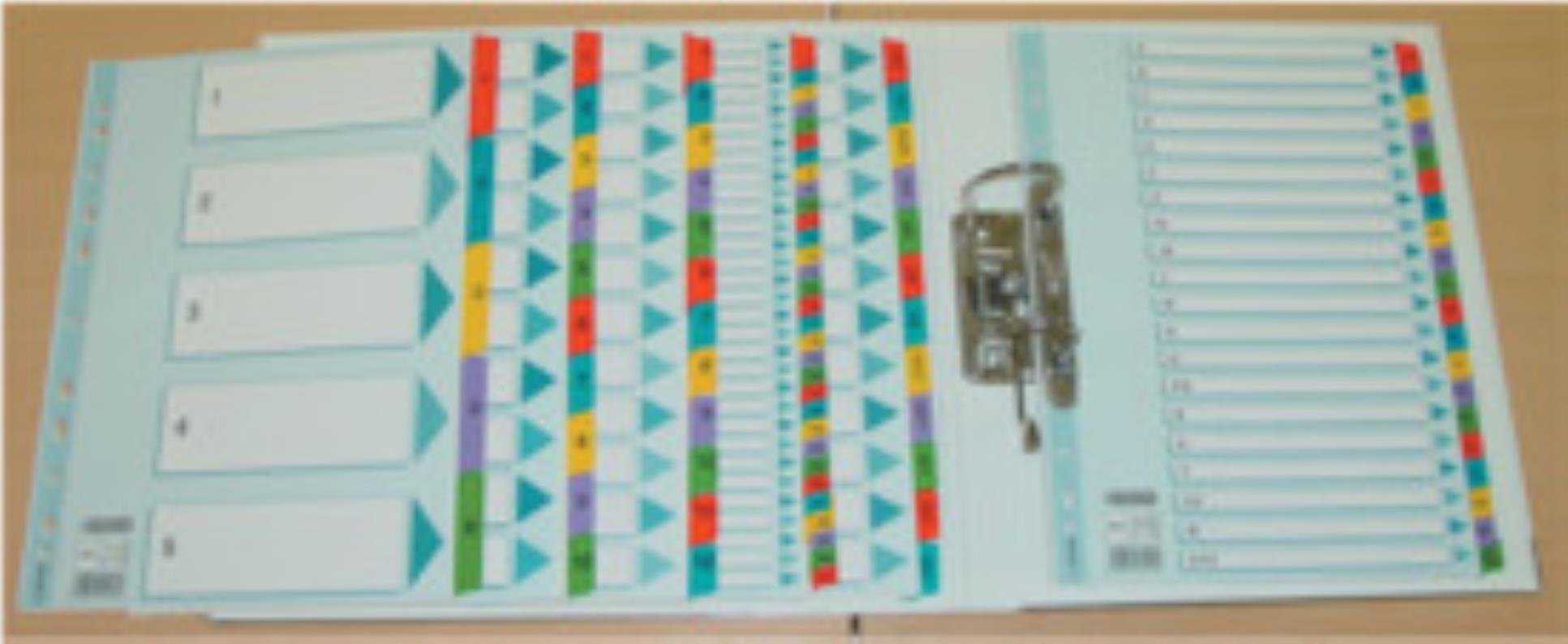 Rozlišovače Esselte A4, karton, perforace, 1-5