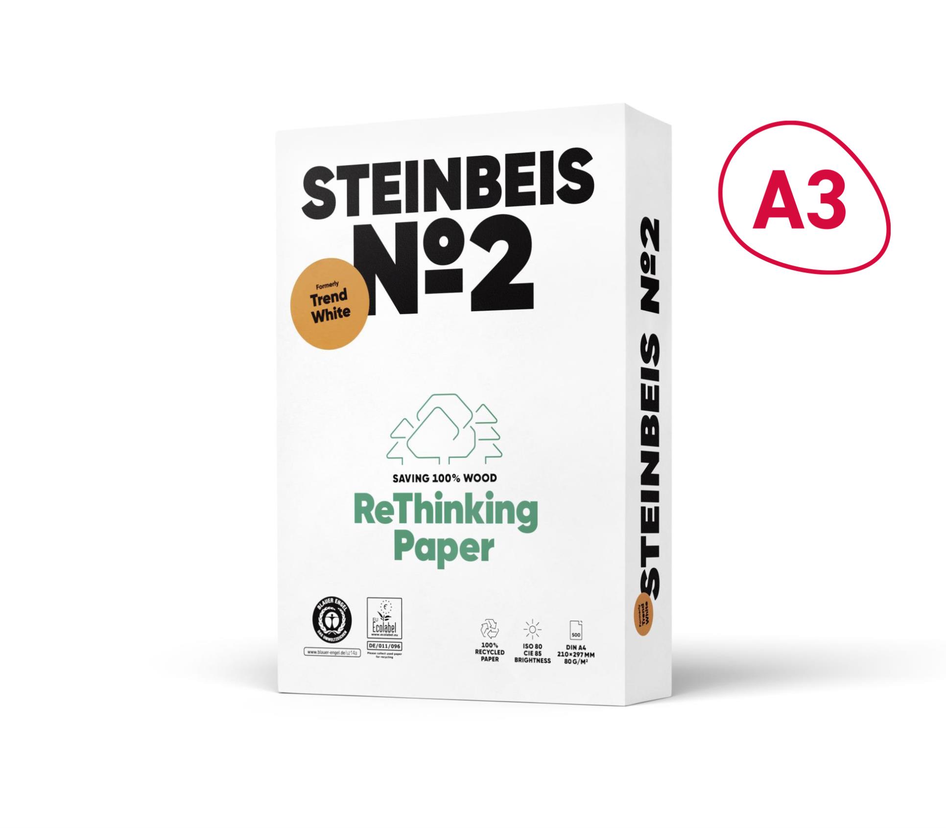 Recyklovaný papír Steinbeis No. 2 A3 - 80 g/m2, CIE 85, 500 listů