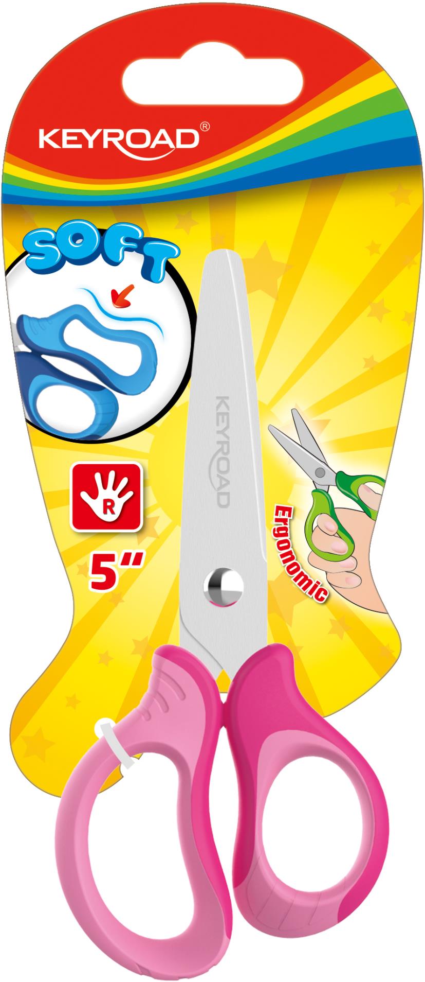Dětské nůžky KEYROAD Soft - 12,5cm, blistr, modré