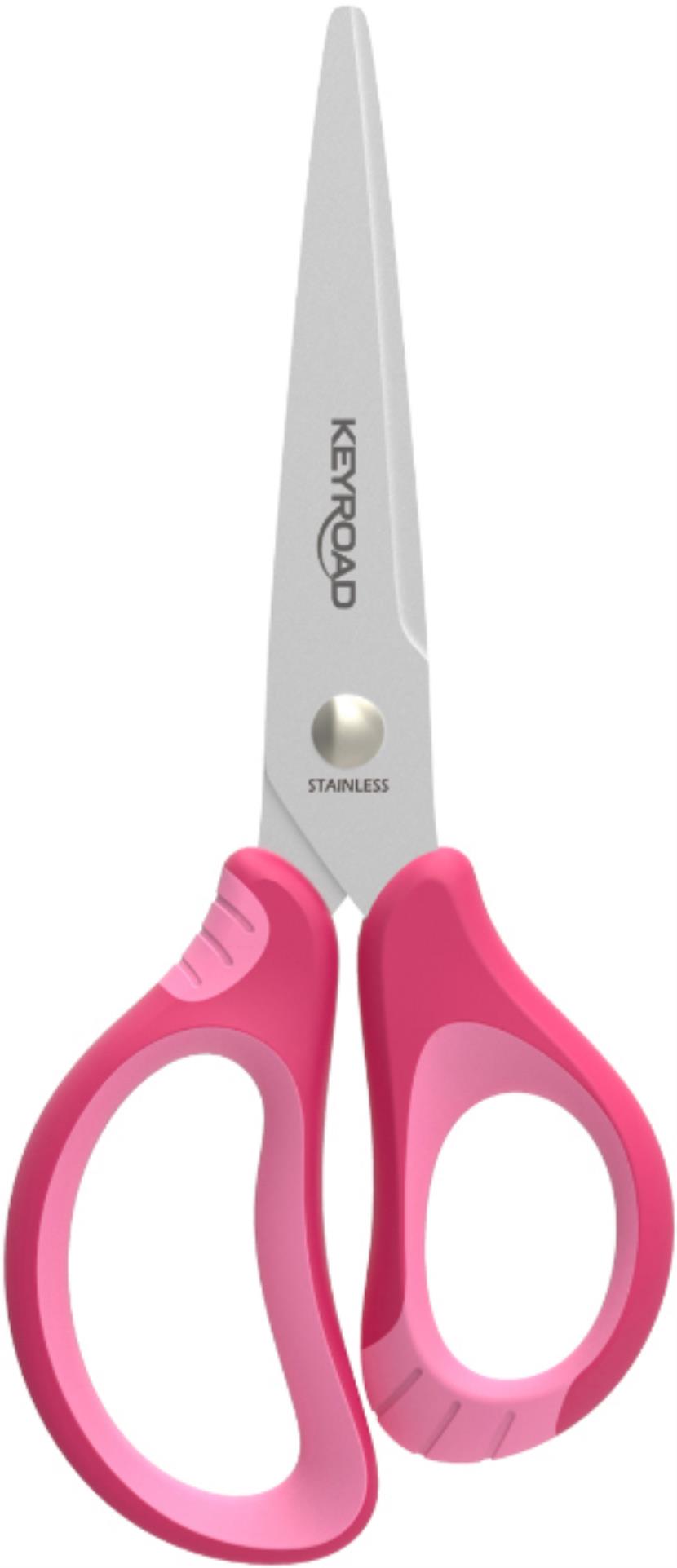 Levně Školní nůžky KEYROAD - Soft, 15cm, růžové 207120