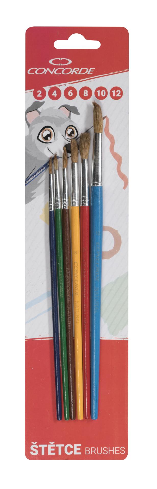 Sada štětců Concorde Color kulaté - 6ks, blistr