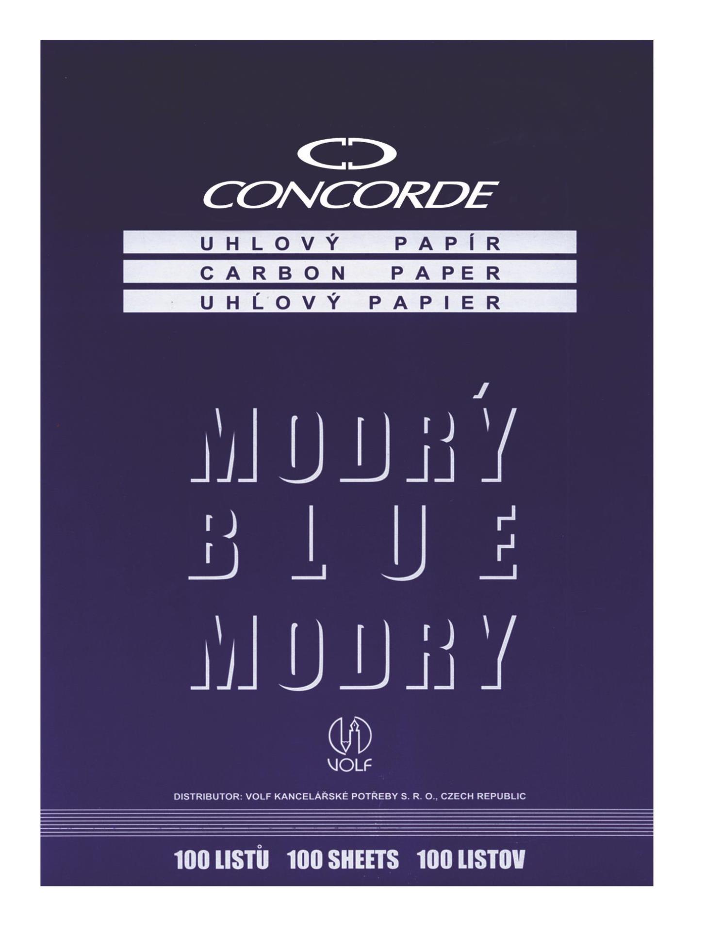 Levně Uhlový Concorde, A4, 25 listů, modré
