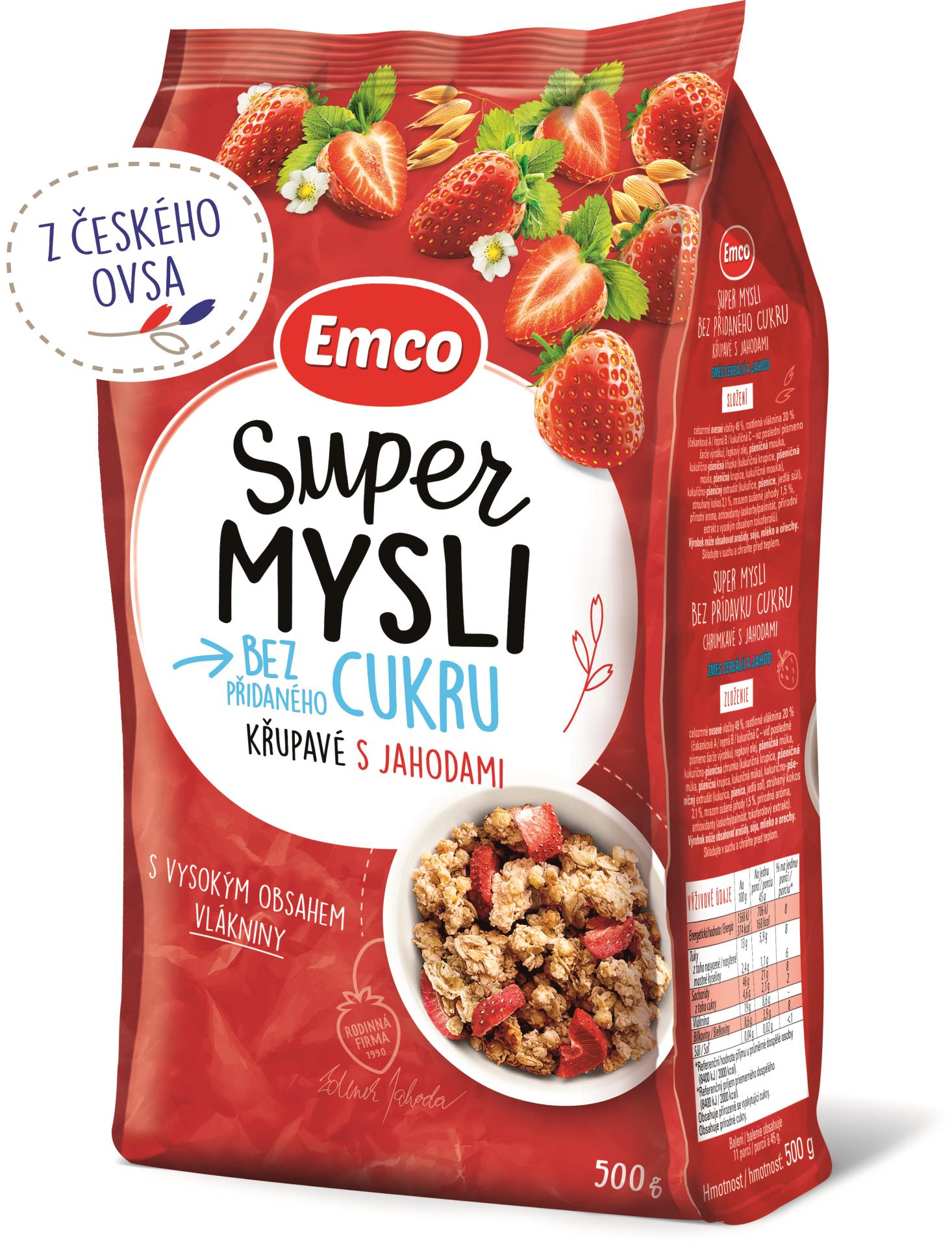 Levně Křupavé mysli Emco - s jahodami, 500g