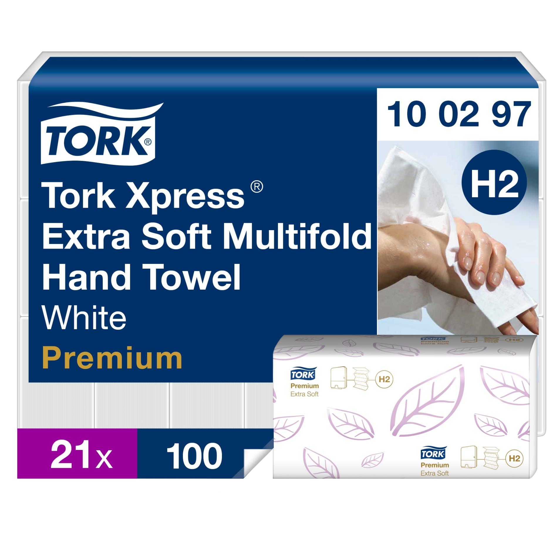 Levně Skládané papírové ručníky Tork - Xpress, H2, 2vrstvé, bílé, 2 100 ks