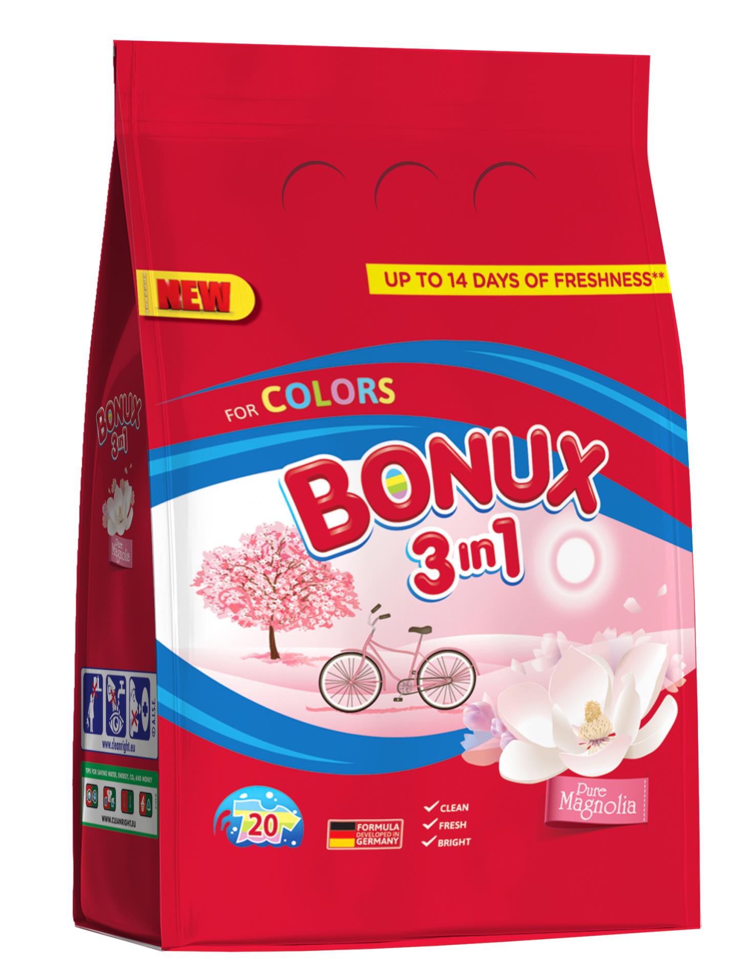 Prací prášek Bonux Color - 1,5 kg, 20 pracích dávek