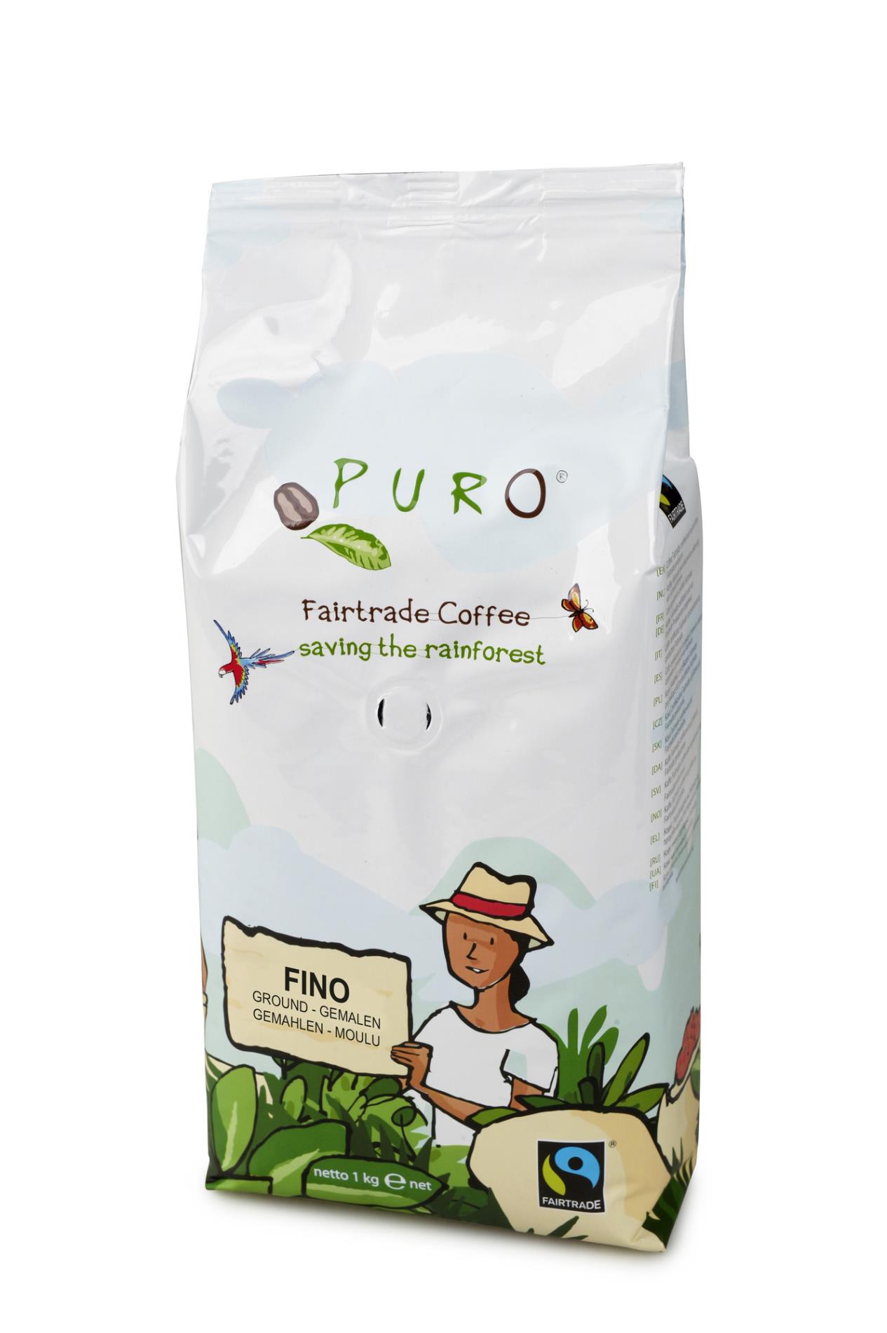 Mletá káva Puro - Fino, Fairtrade, 1 kg