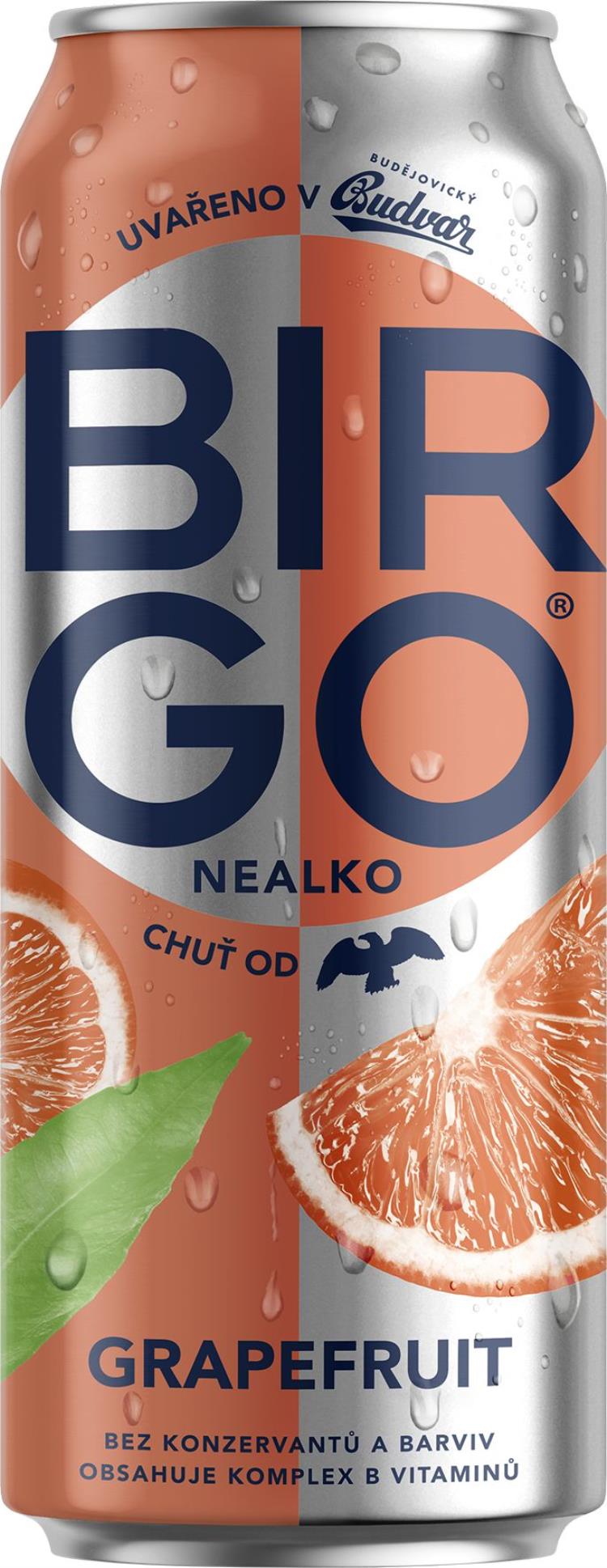 Nealkoholické pivo BIRGO - grapefruit, 24 x 0,5 l