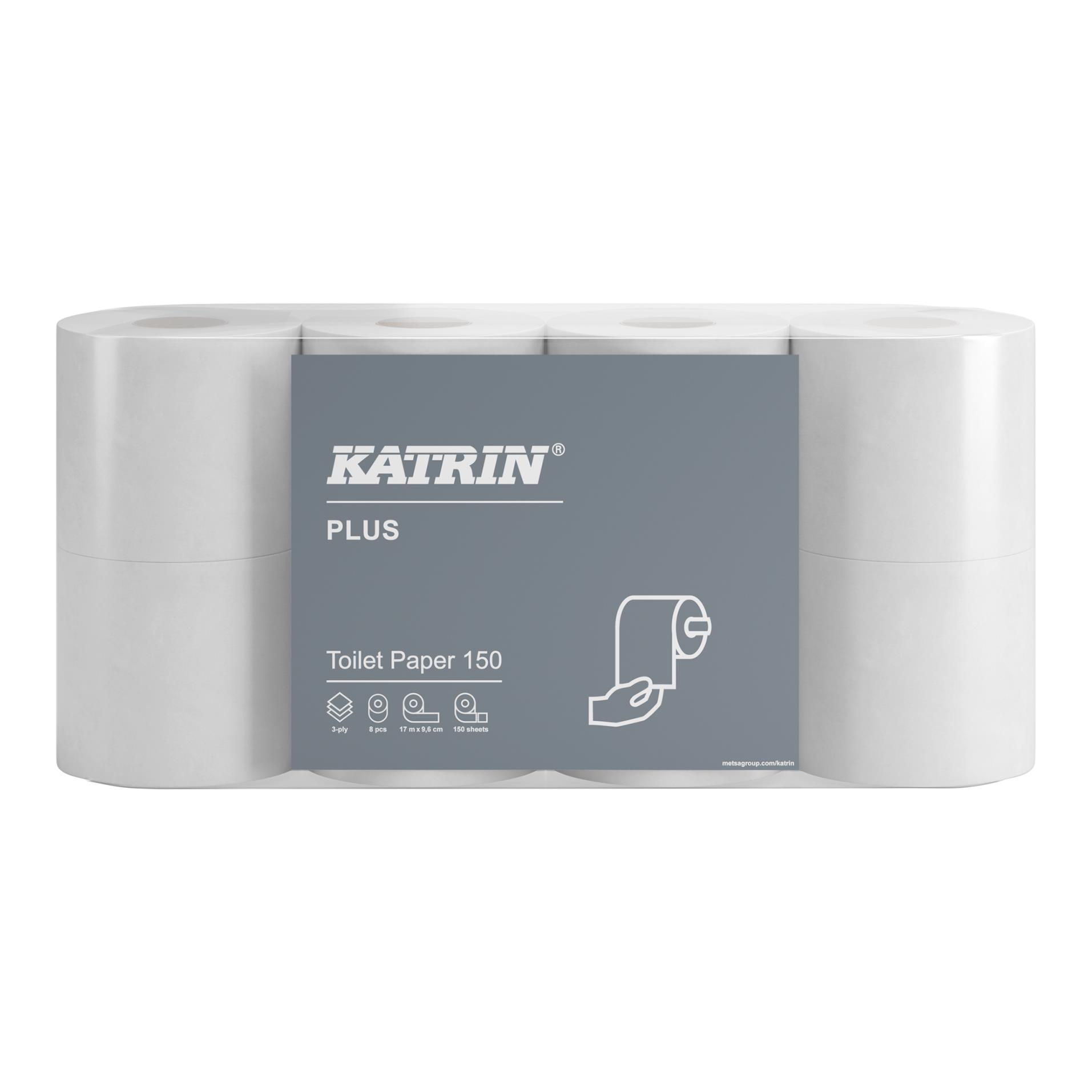 Toaletní papír Katrin - 3vrstvý, bílý, 8 ks