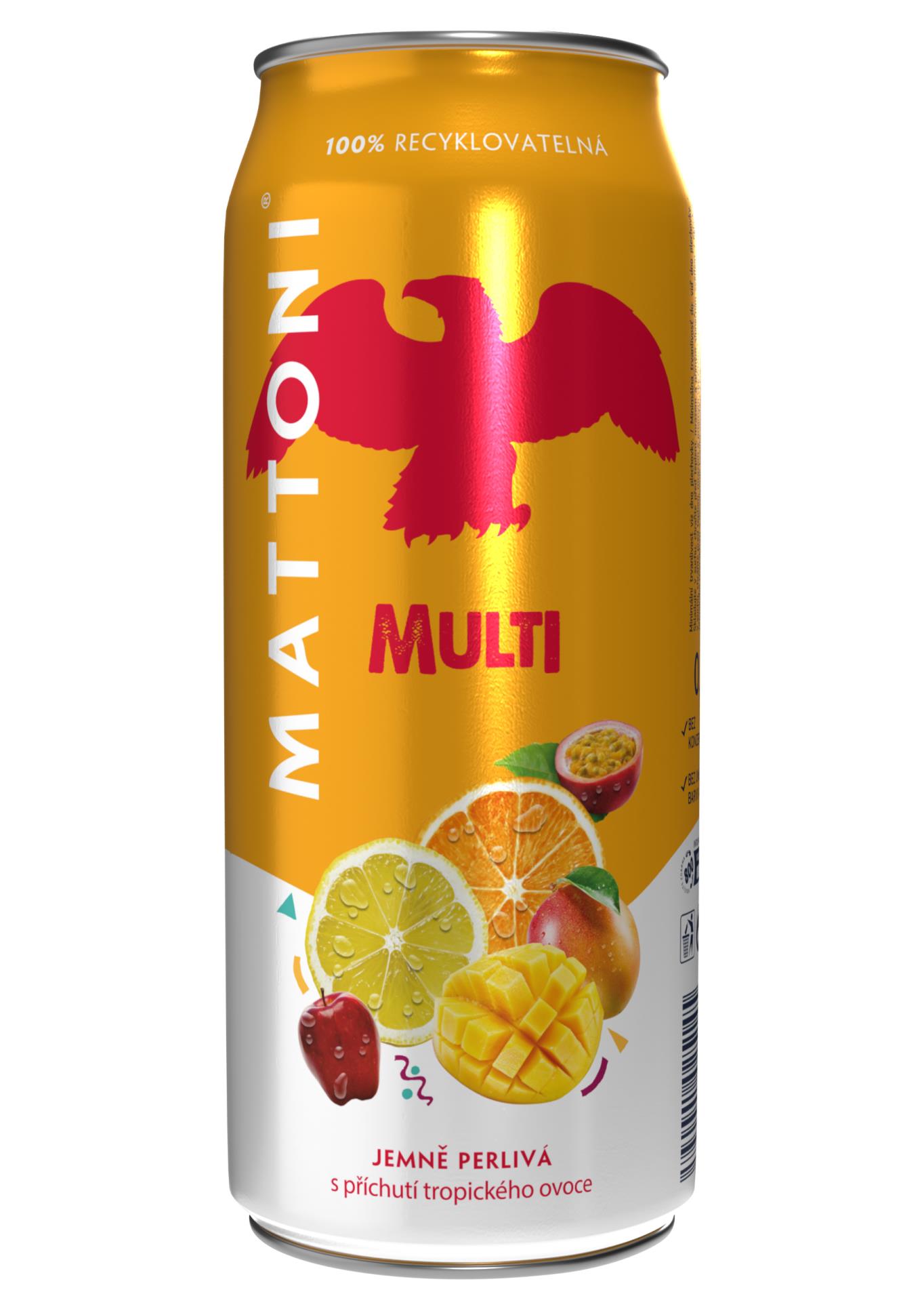 Levně Minerální voda Mattoni - multi, jemně perlivá, plech 24x 0,5 l