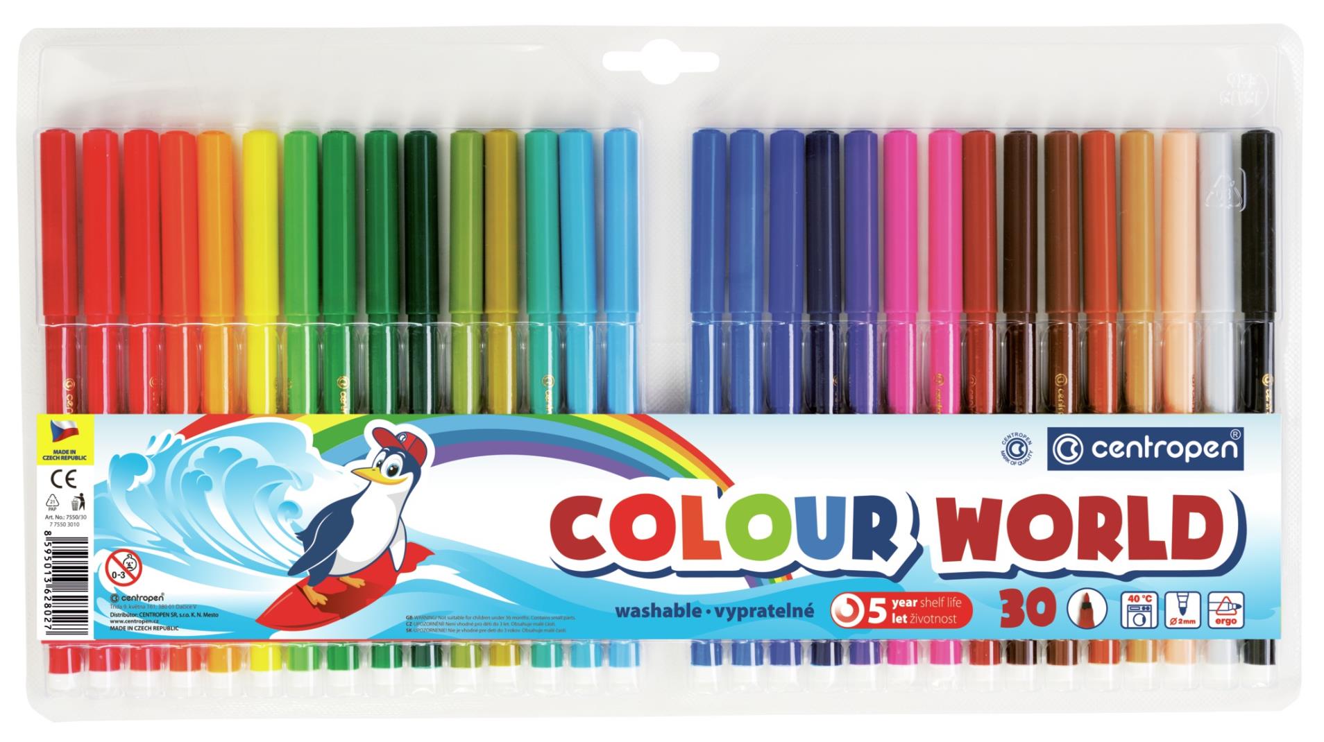 Fixy Centropen 7550 - sada 30 barev