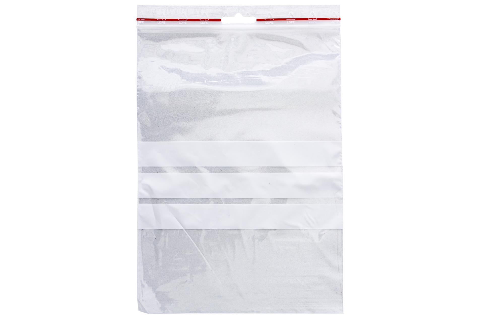 Rychlouzavíratelné sáčky Q-Connect - 17 x 23 cm, 100 ks, s pruhy