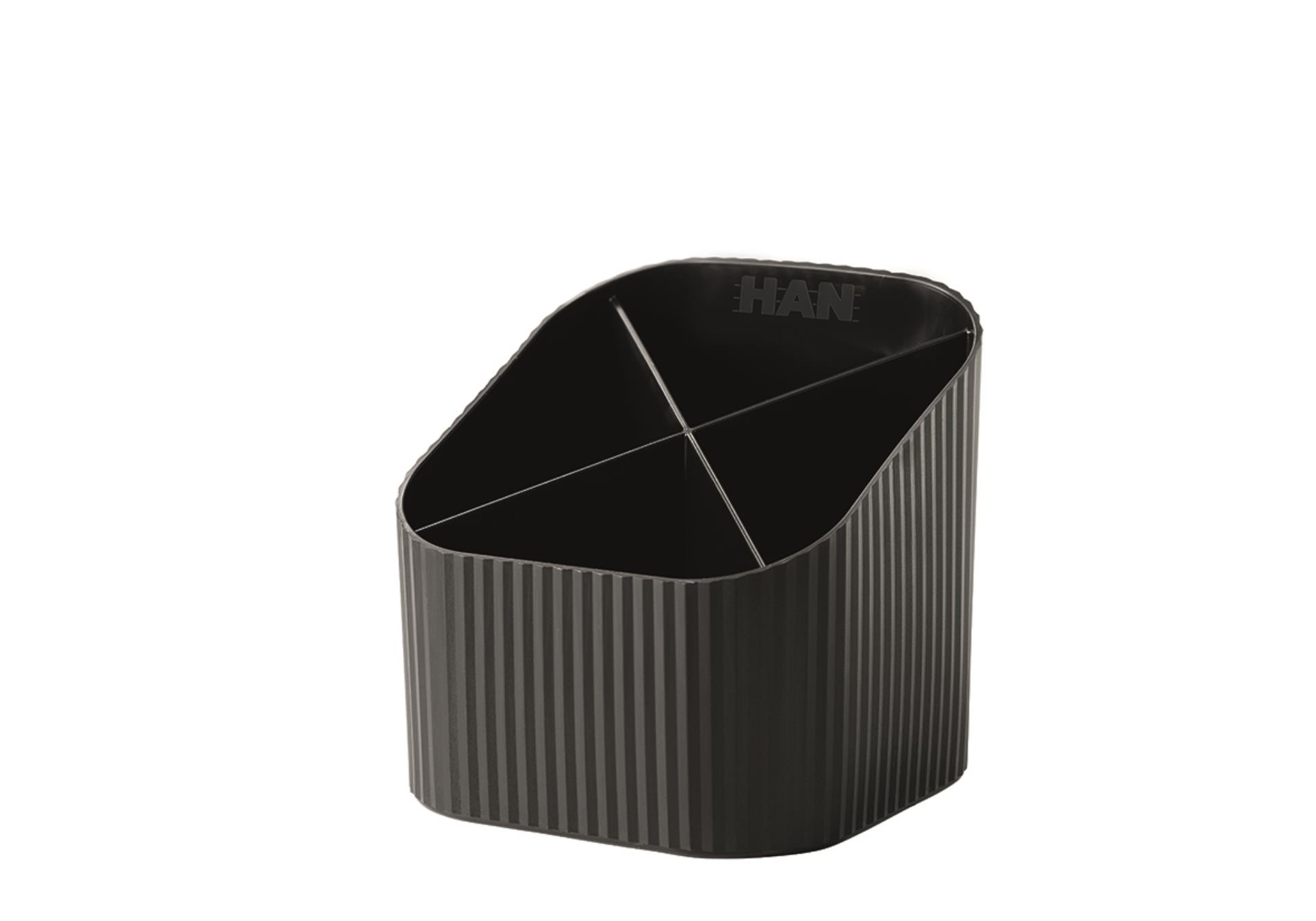 HAN Stojánek na tužky X-LOOP - 4 oddíly, černý