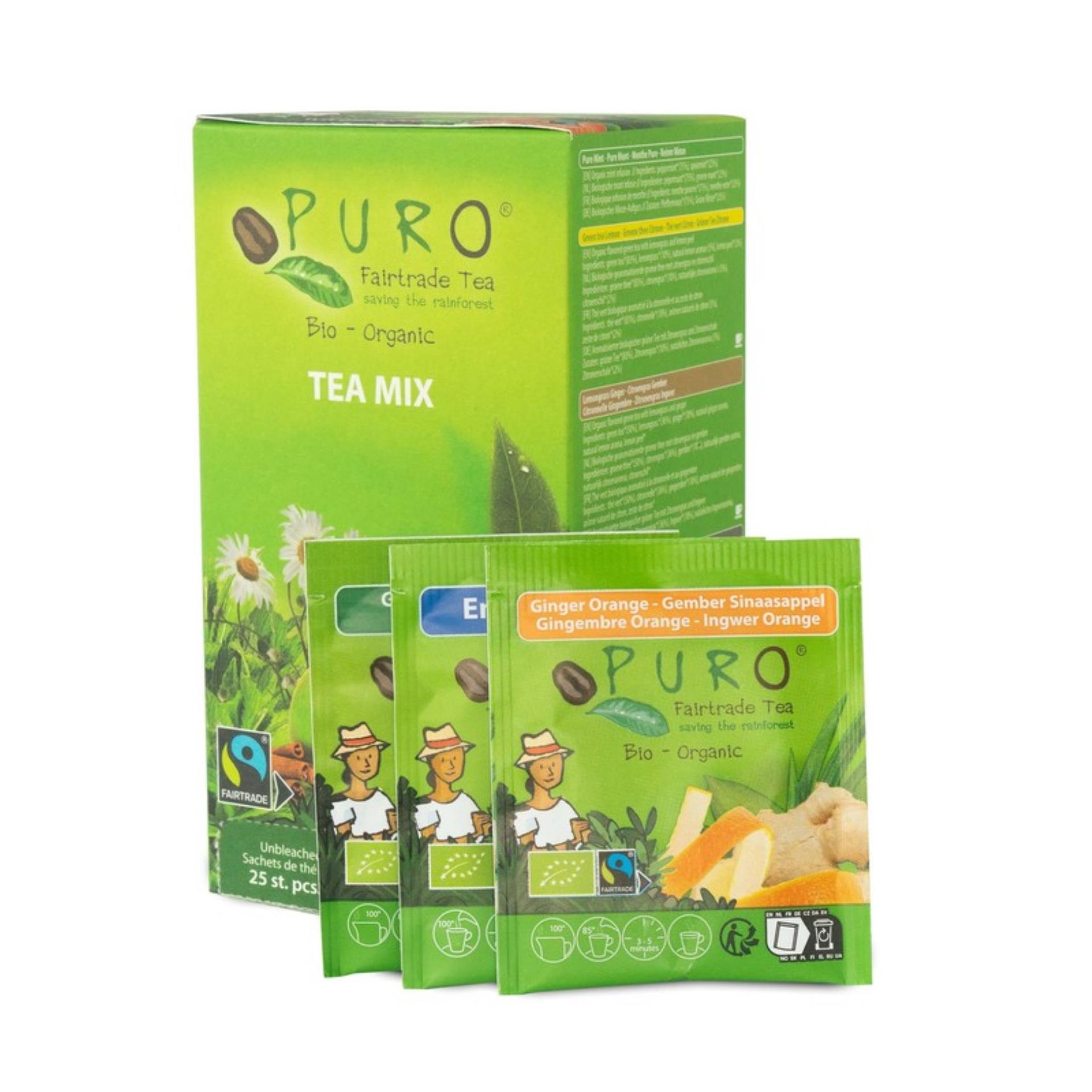 Mix čajů Puro - různé druhy, Fairtrade, 25x 2 g